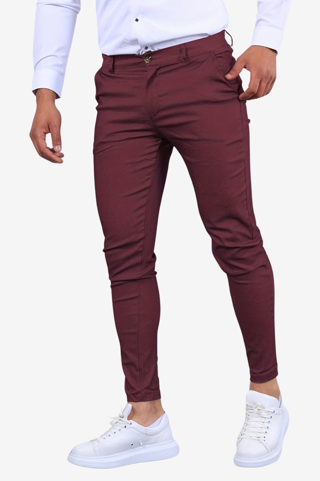 Men’s Slim Fit Tailored Trousers Zip Button Closure