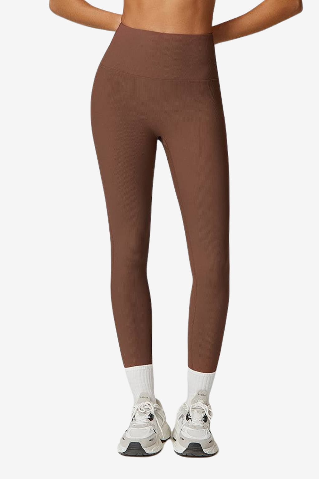 Women’s High Waist Ribbed Gym Leggings Full Length