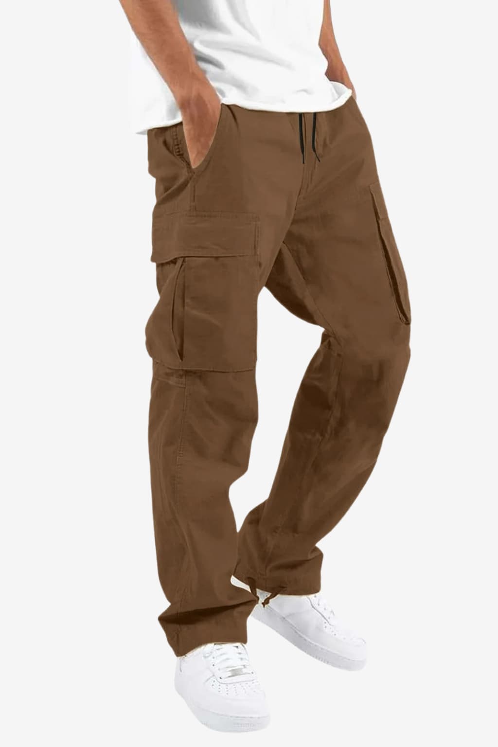 Men's Wide Fit Cargo Trousers, Cotton Blend, Multi Pocket
