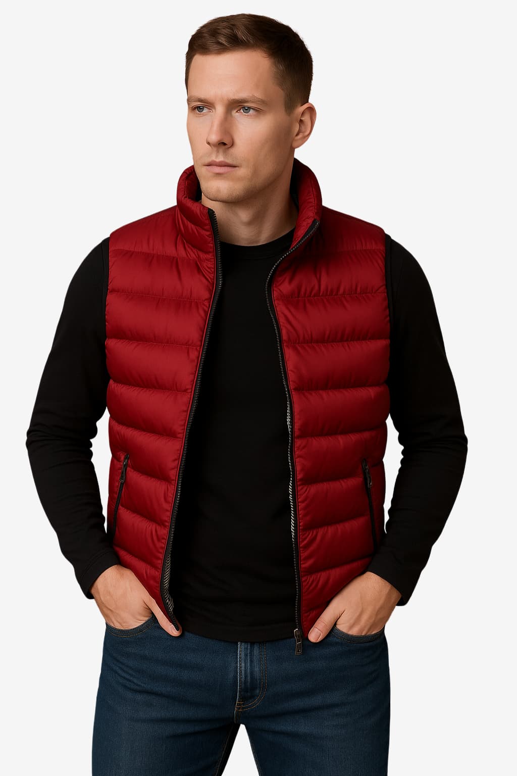 Men’s Lightweight Quilted Gilet with Zip and Pockets