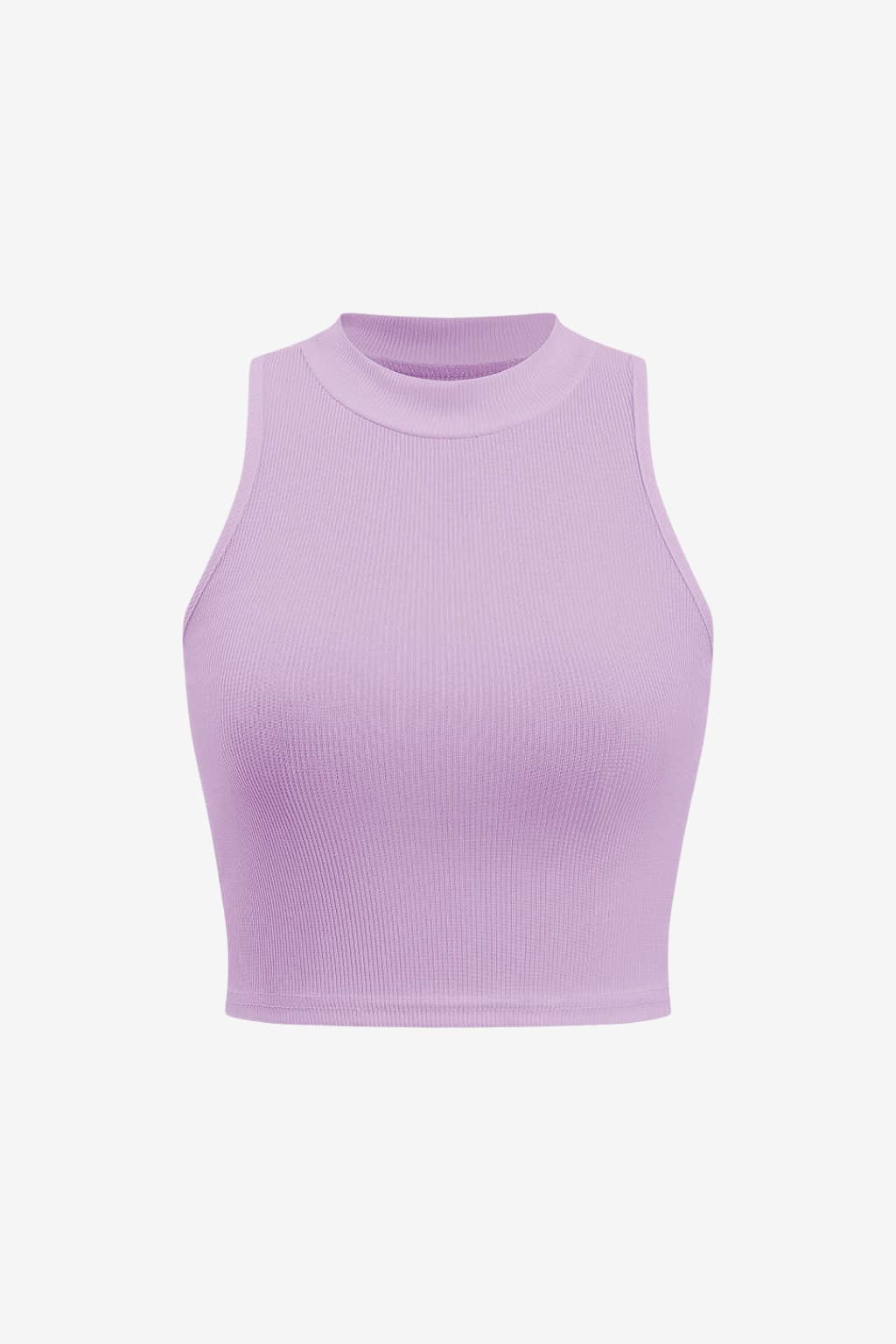 Women’s Ribbed Sleeveless Crop Top High Neck Knit Vest