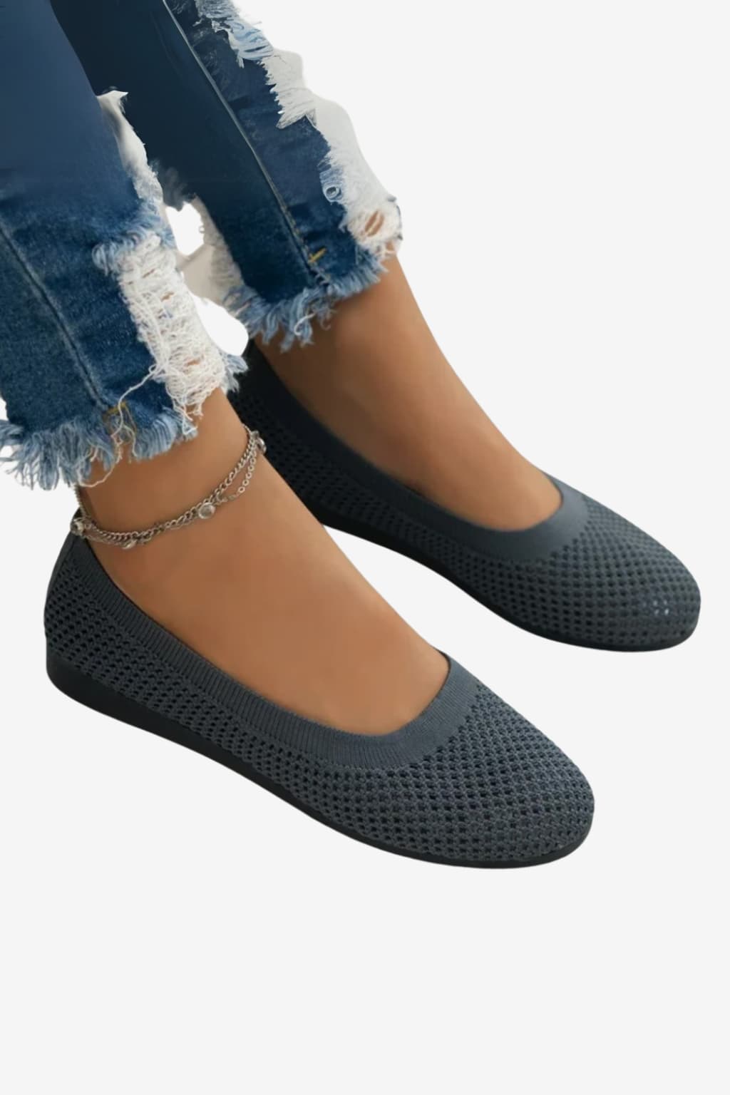 Women's Breathable Mesh Slip - On Knit Ballet Flats