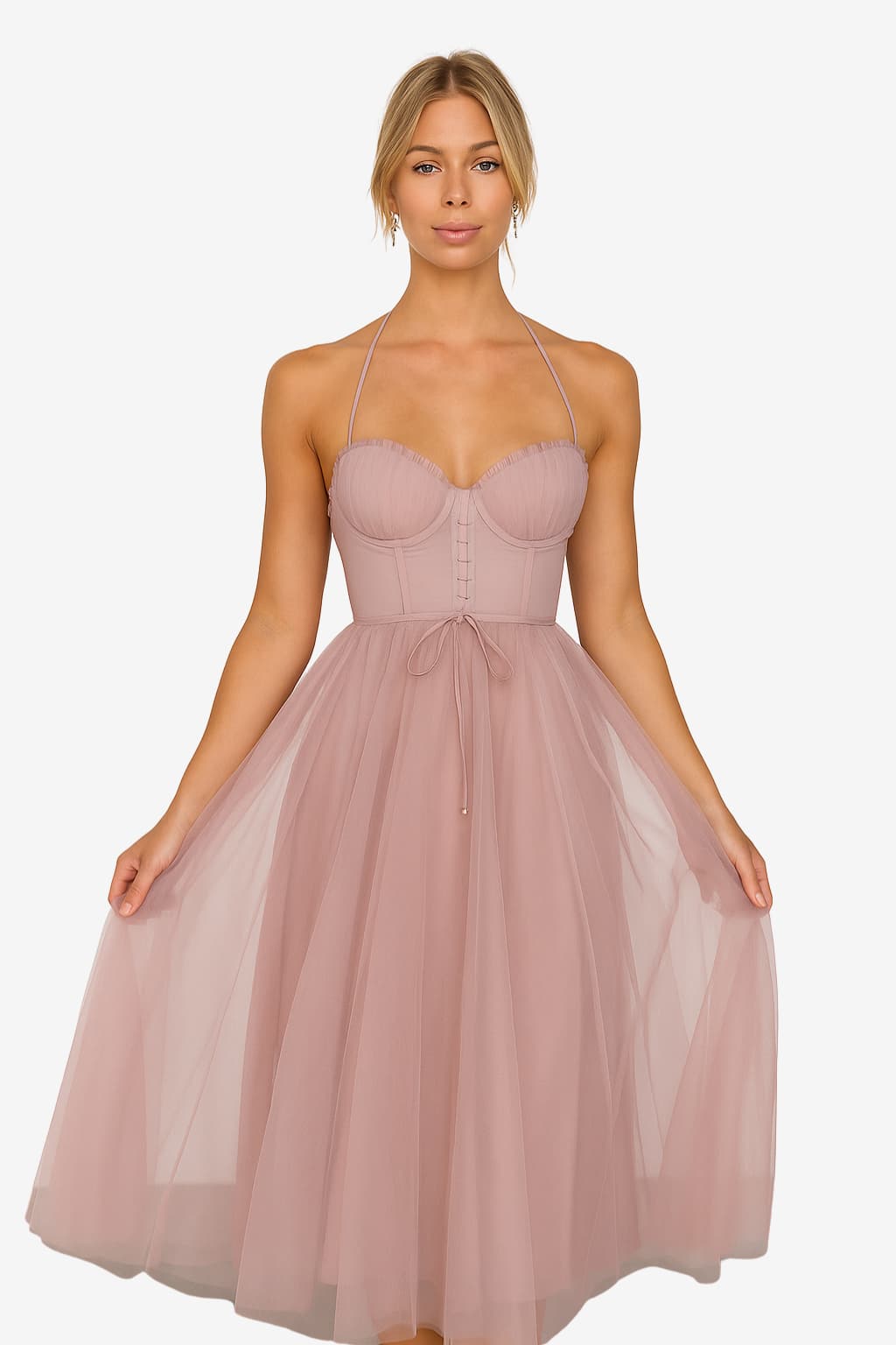 Women’s Floral Corset Mini Dress with Spaghetti Straps