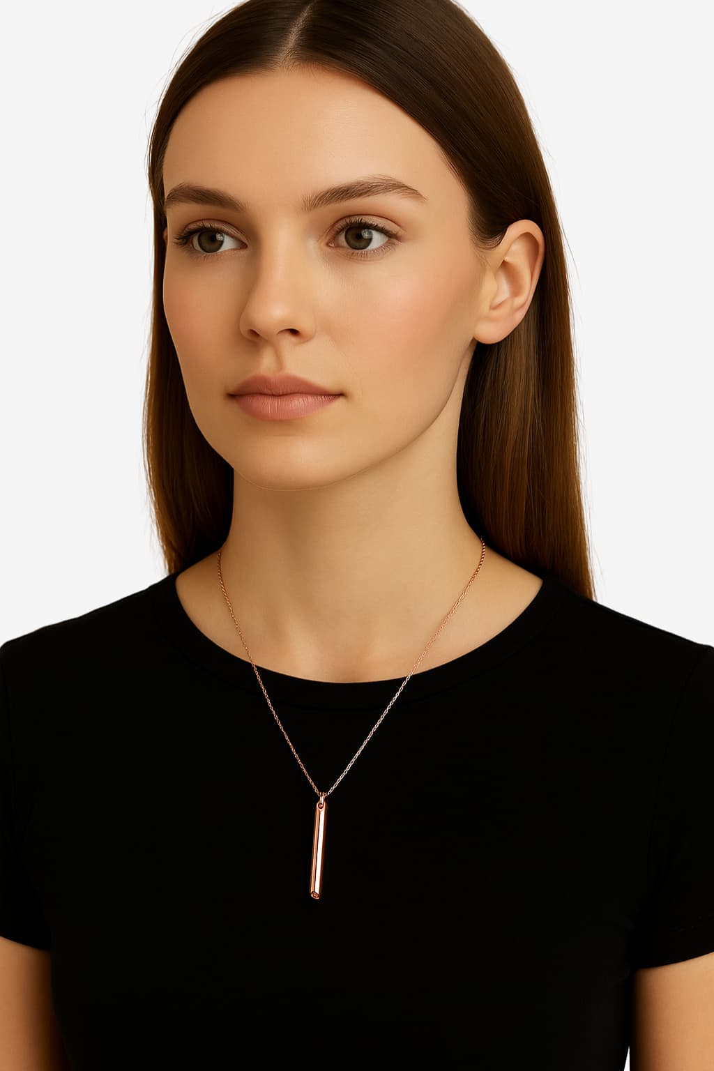 Unisex Silver Cylinder Pendant Necklace for Daily Wear