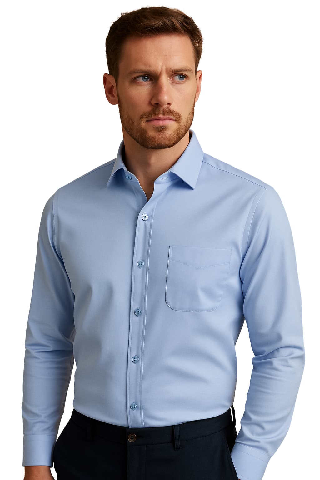 Men’s Wrinkle-Free Stretch Shirt Slim Fit Long Sleeve