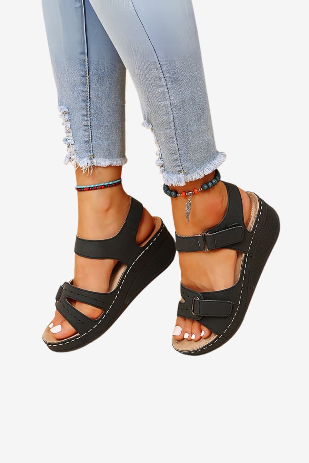 Women's Casual Open-Toe Sandals with Adjustable Straps