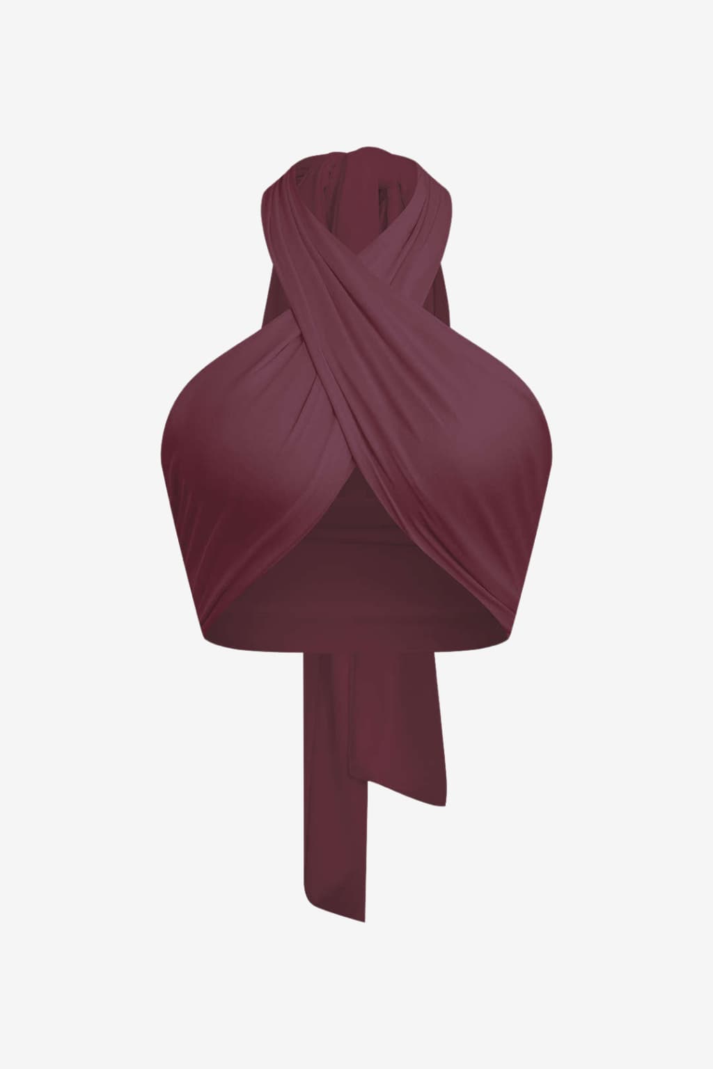 Women's Cross Halter Crop Top Fitted Jersey