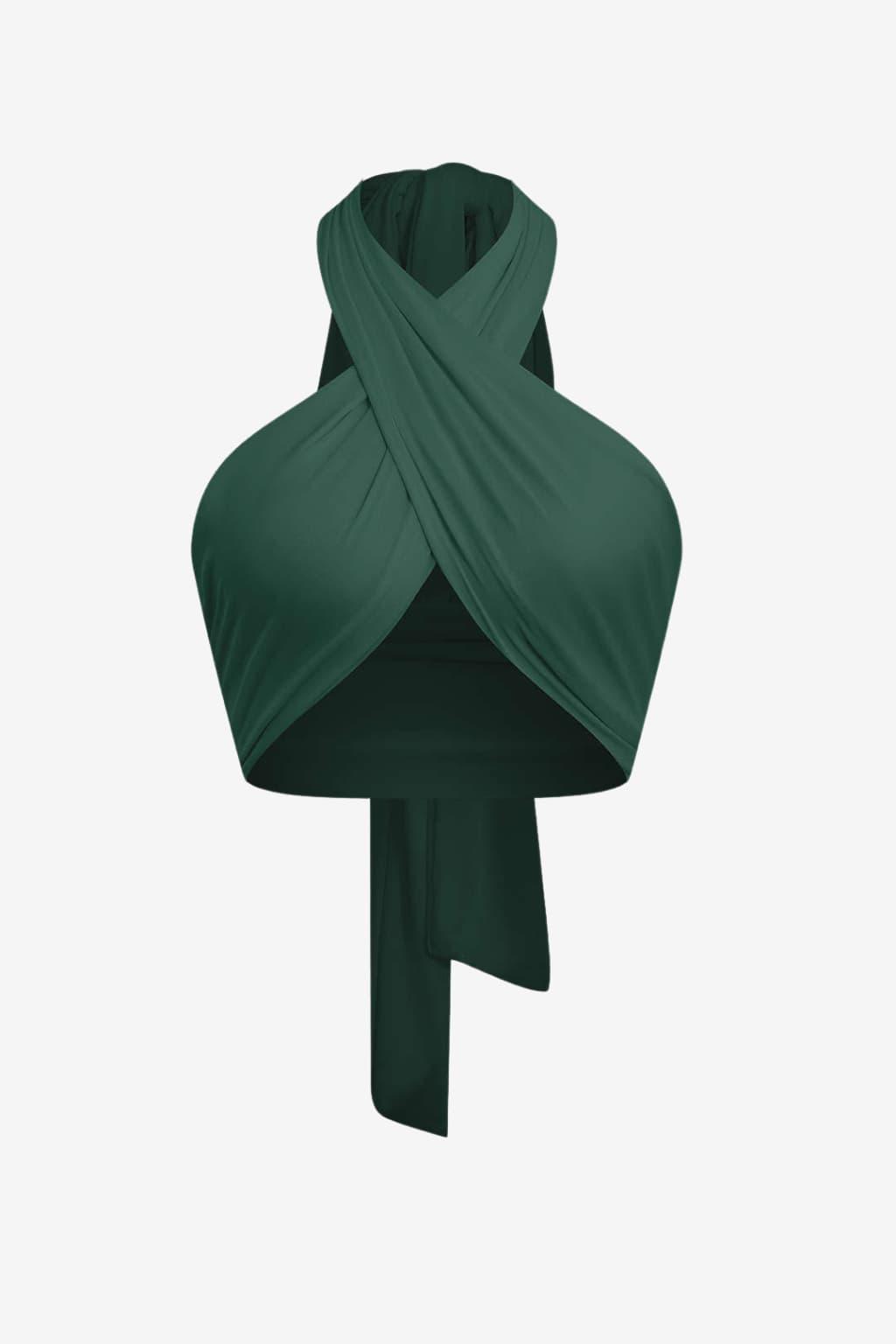 Women's Cross Halter Crop Top Fitted Jersey