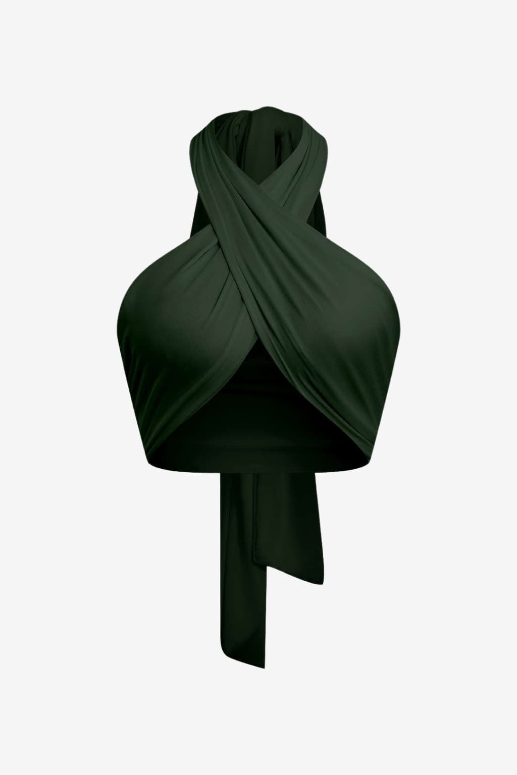 Women's Cross Halter Crop Top Fitted Jersey