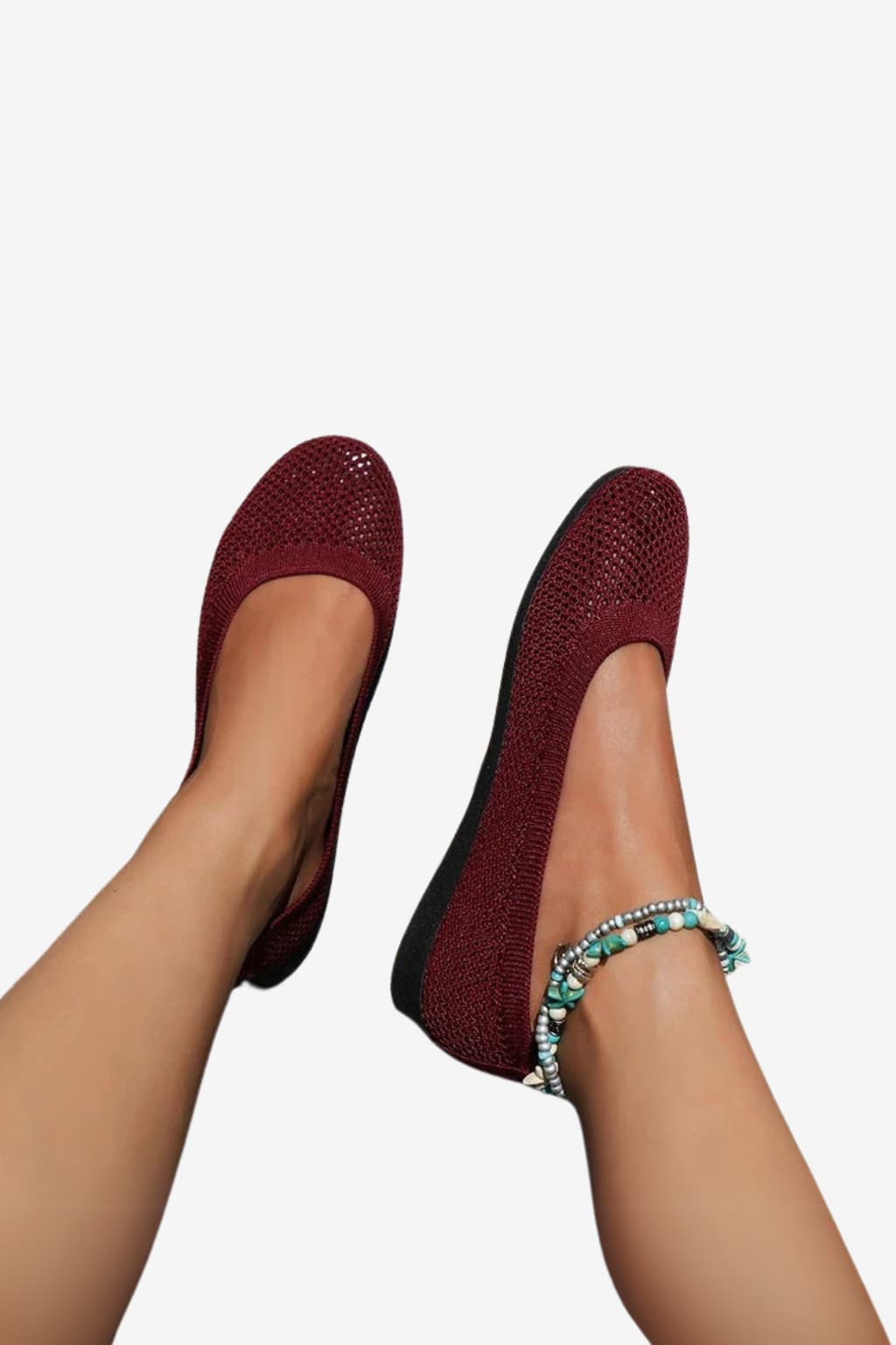 Women's Breathable Mesh Slip - On Knit Ballet Flats