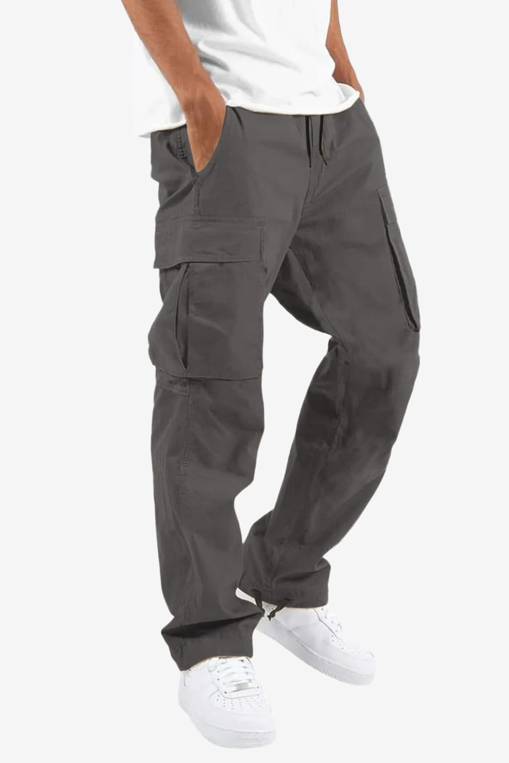 Men's Wide Fit Cargo Trousers, Cotton Blend, Multi Pocket