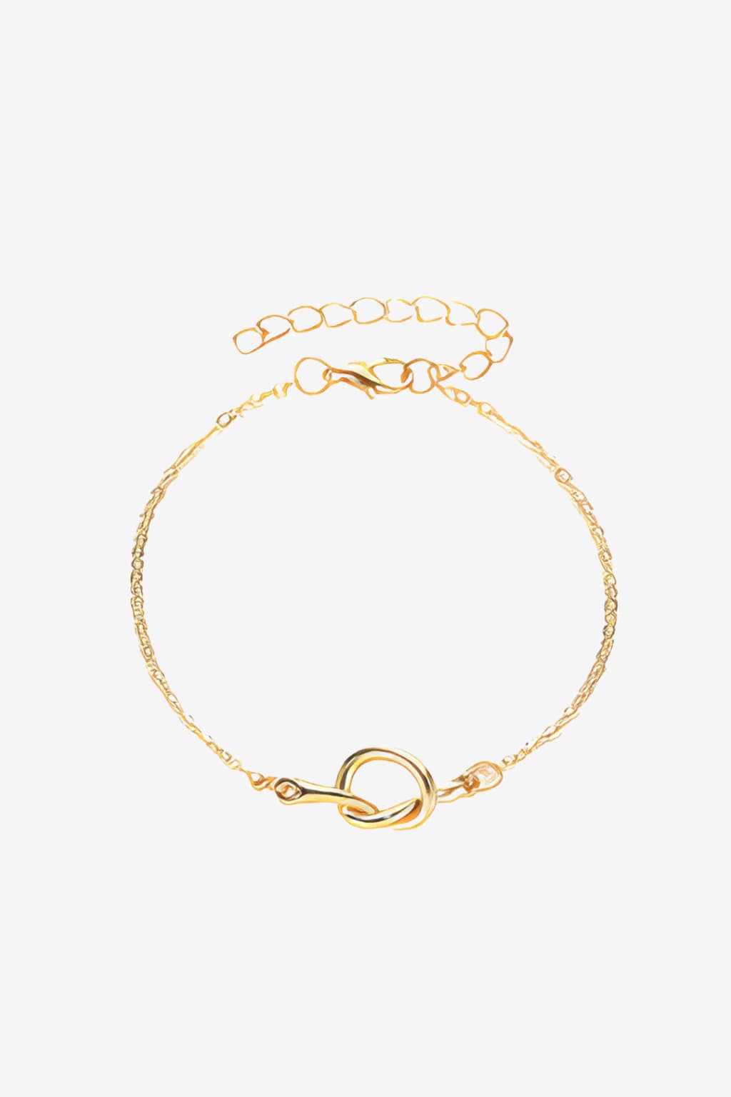 Women's Gold-Tone Knot Geometric Anklet