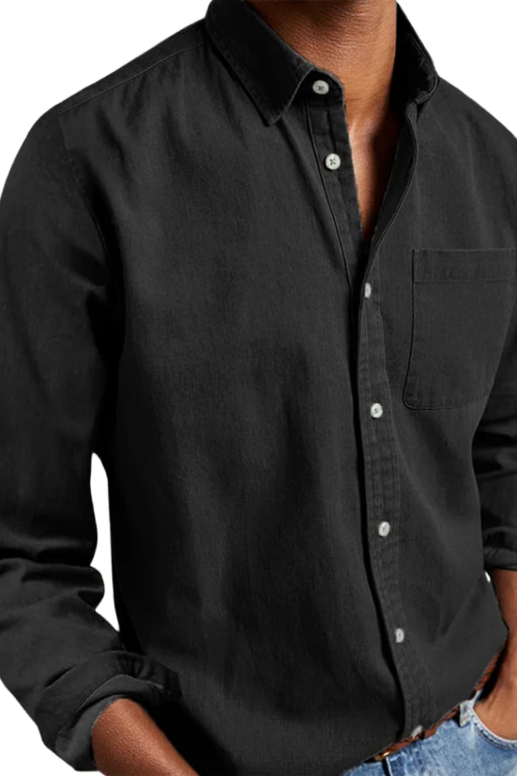 Men’s Long Sleeve Button-Up Shirt Classic Fit Casual