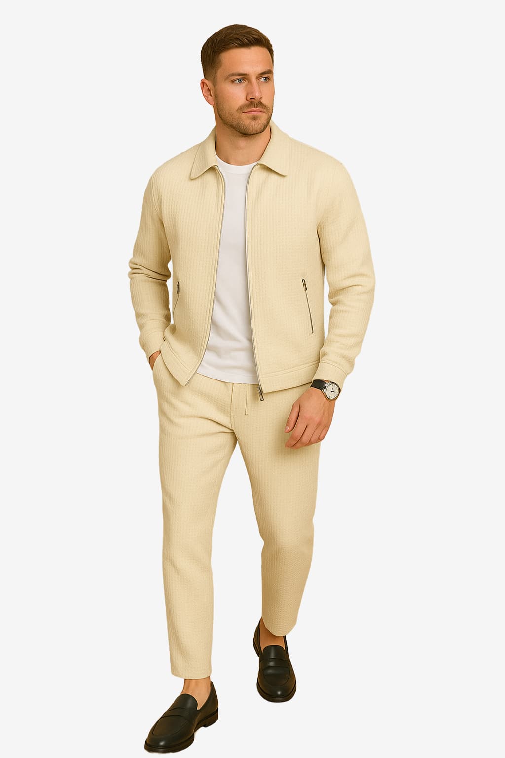 Men’s Zip Tracksuit Set Two Piece Jogging Outfit