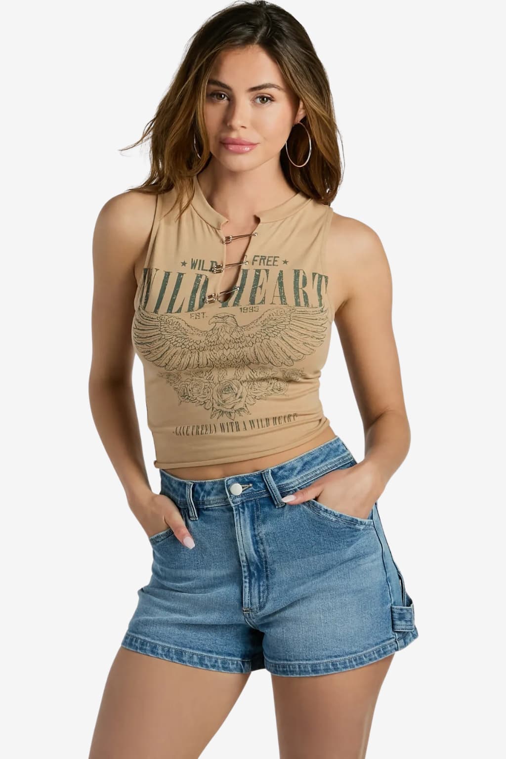 Women’s Cropped Graphic Tank Top Sleeveless Festival Tee