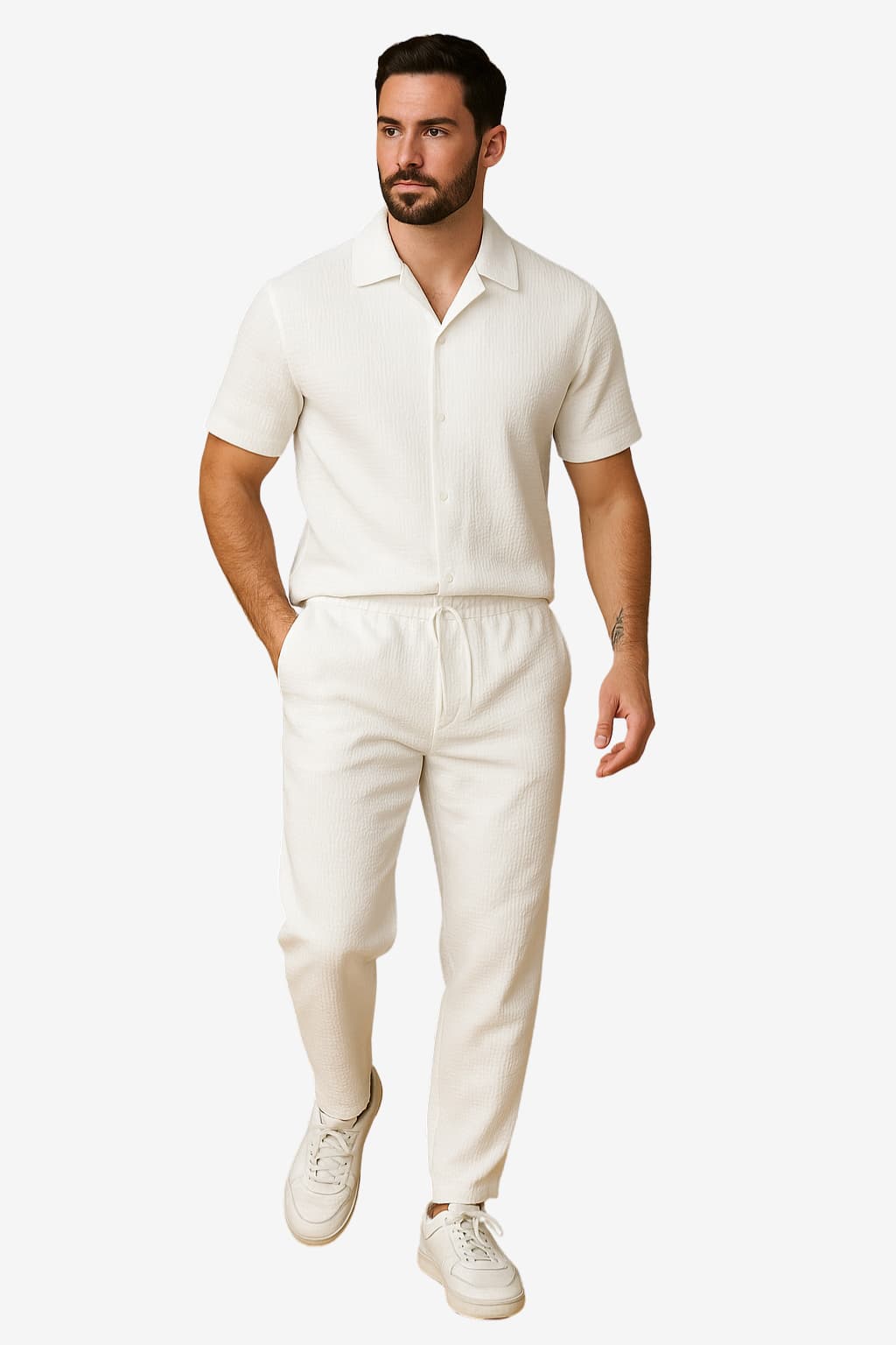 Men’s Casual Summer Shirt and Trousers Set Short Sleeve