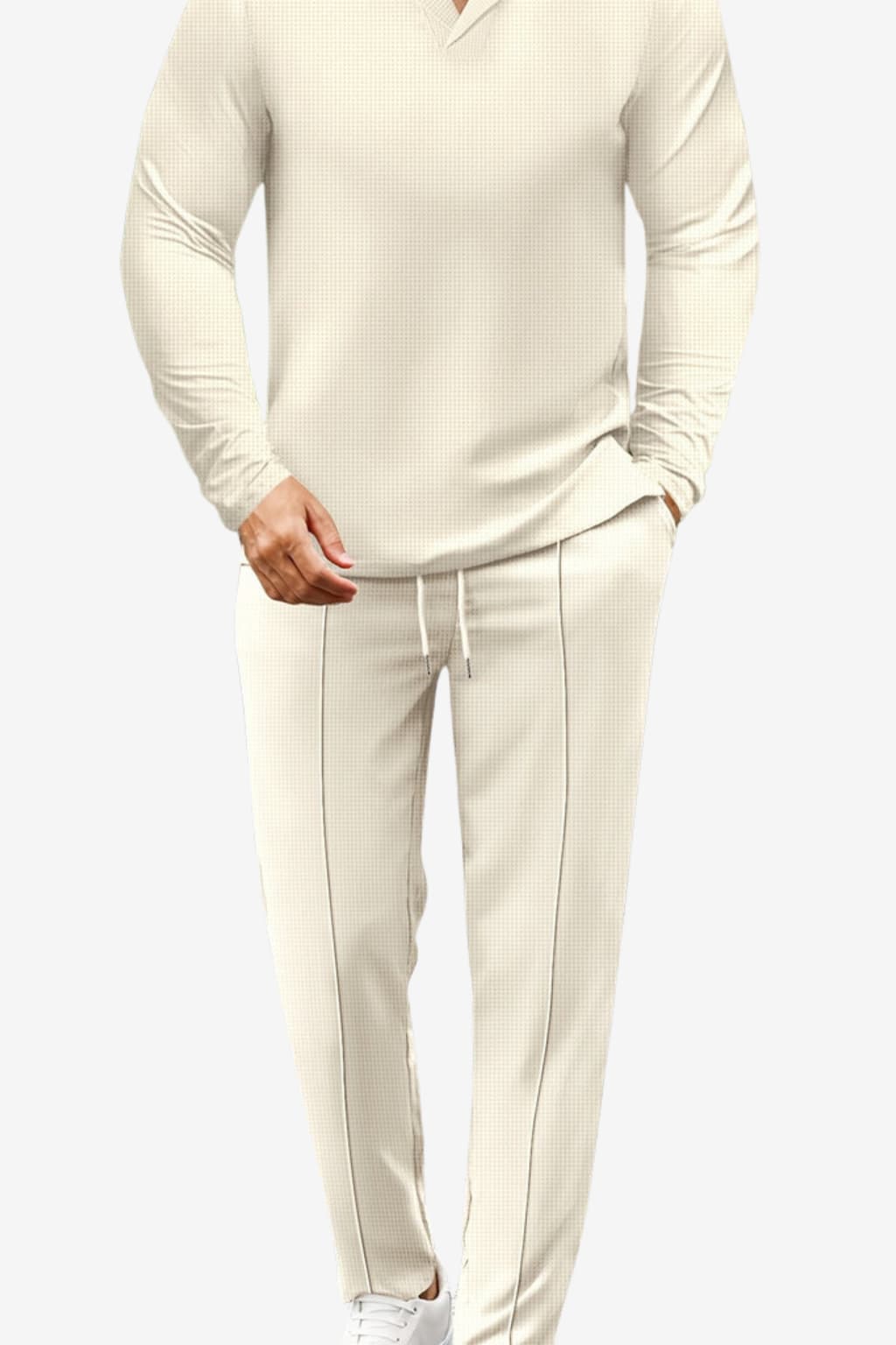 Men's Check Long-Sleeve Shirt &amp; Trousers Casual Set