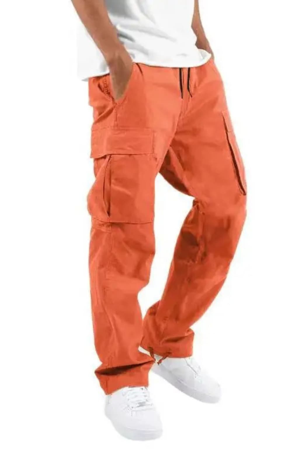 Men's Wide Fit Cargo Trousers, Cotton Blend, Multi Pocket