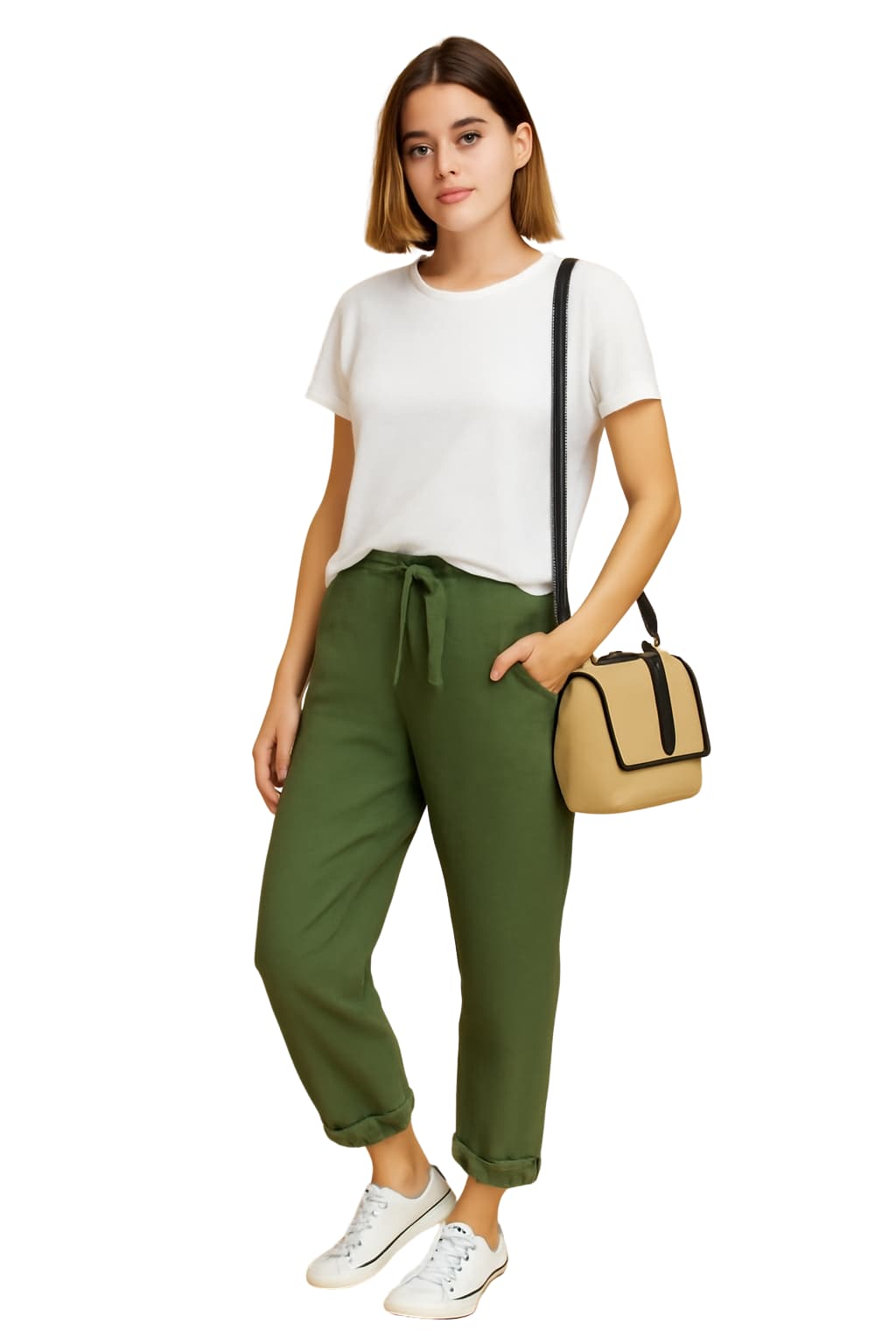 Women's Linen Cropped Trousers