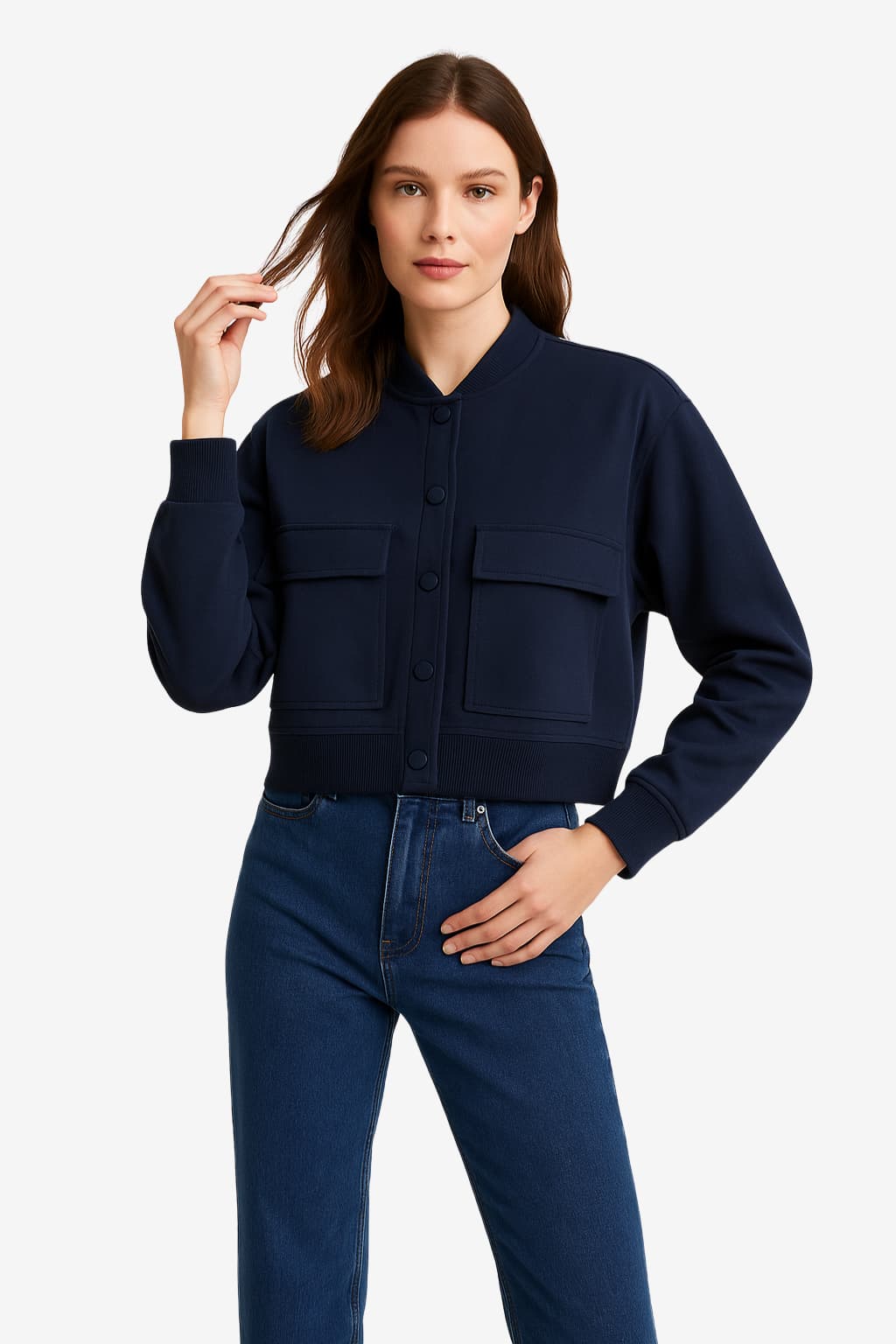 Women's  Luna Glitter Cropped Bomber Jacket