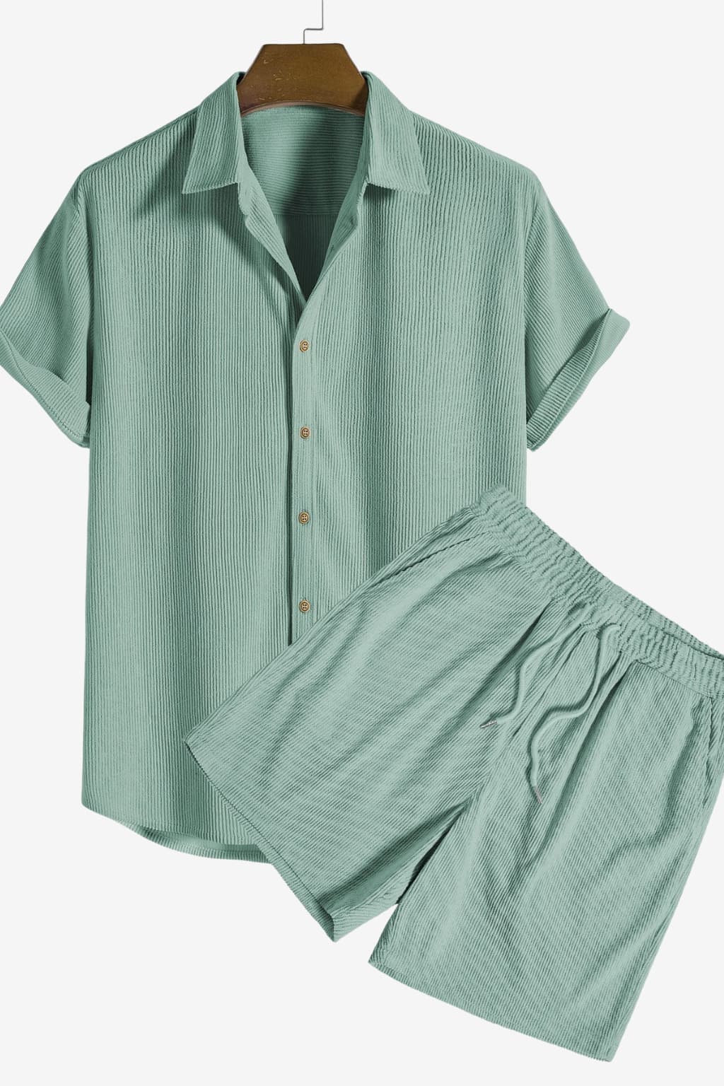 Men's Corduroy Short-Sleeve Shirt &amp; Shorts Set - Relaxed Fit
