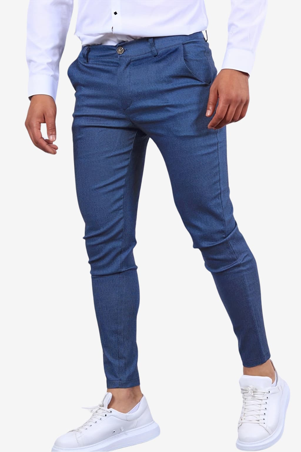 Men’s Slim Fit Tailored Trousers Zip Button Closure