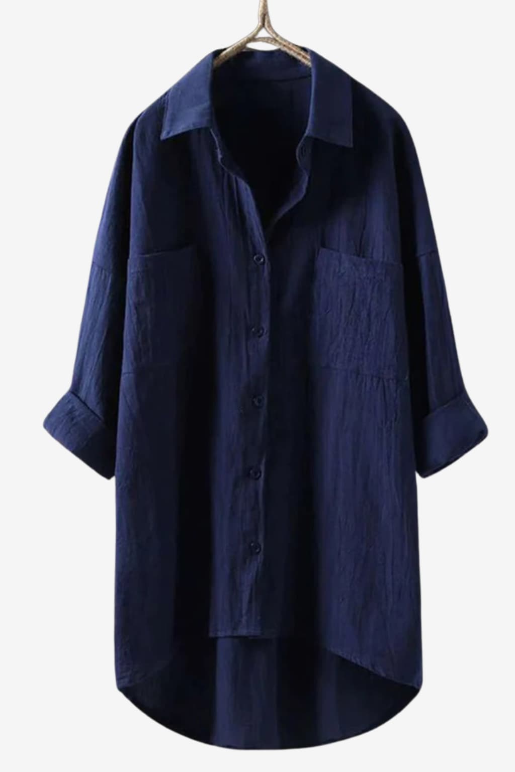 Women’s Linen Button-Up Oversized Shirt with Long Sleeves