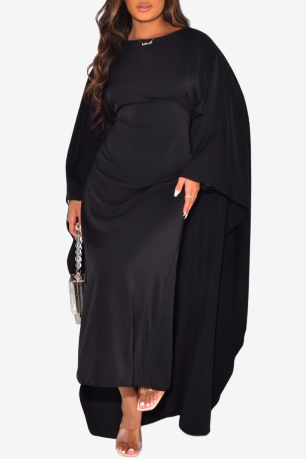 Women’s Maxi Dress V-Neck Long Sleeve Flowy Fit