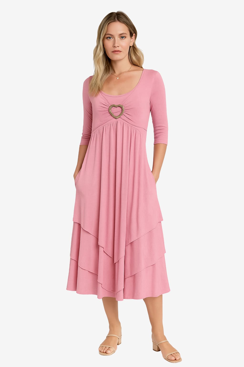 Women’s Long Sleeve Maxi Dress with Pockets A-Line Fit