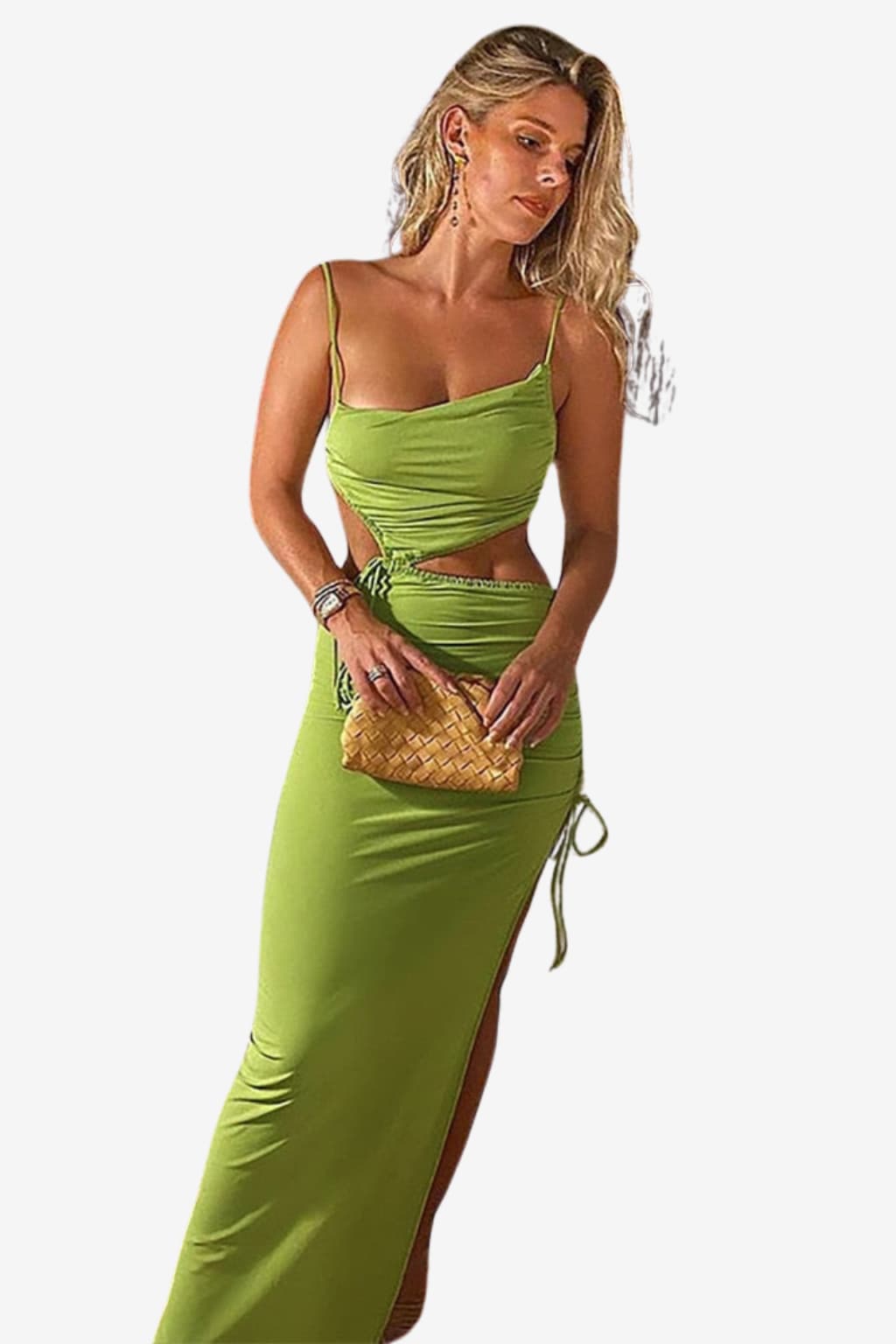 Women’s Two Piece Maxi Skirt Set with Slit and Crop Top