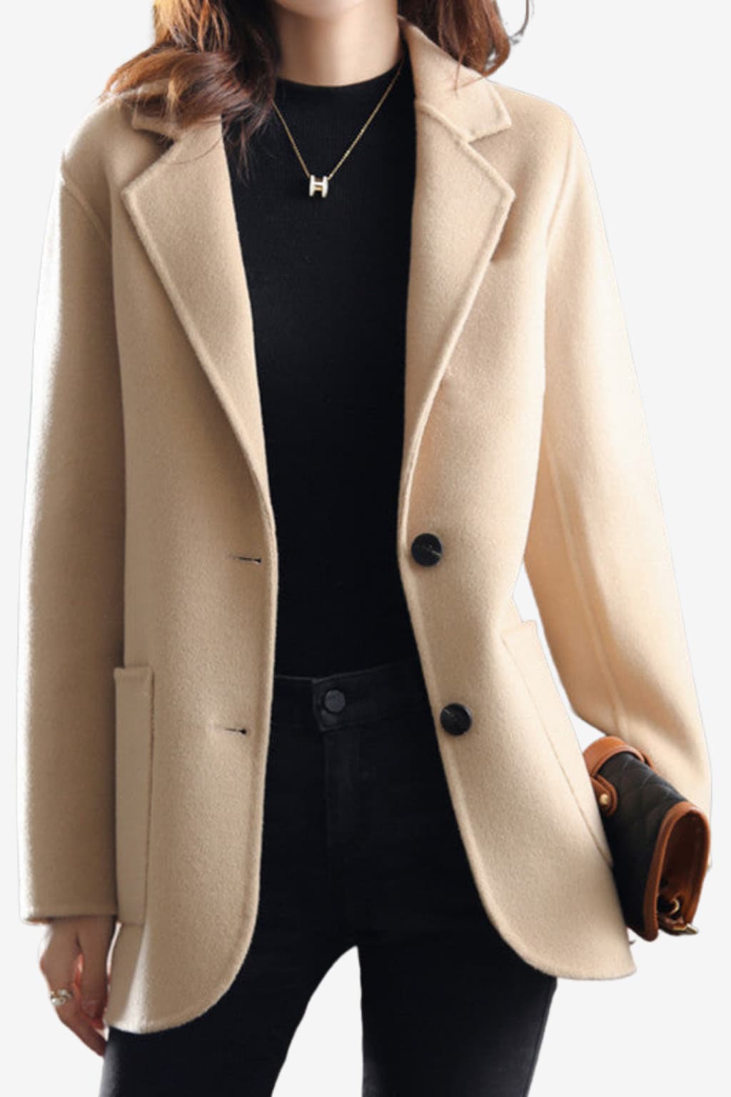 Women’s Tailored Blazer with Pockets Long Sleeve