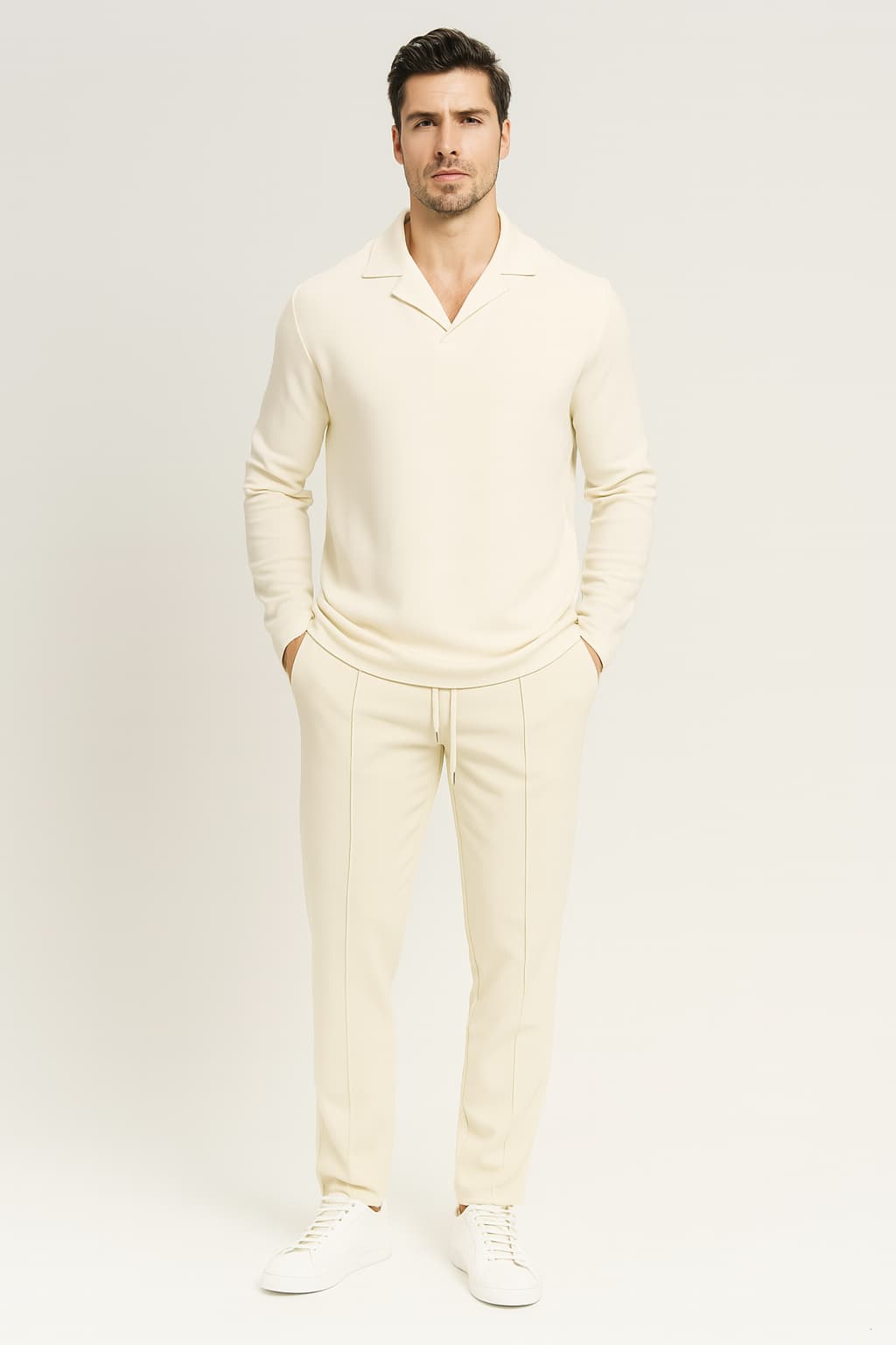 Men's Check Long-Sleeve Shirt &amp; Trousers Casual Set