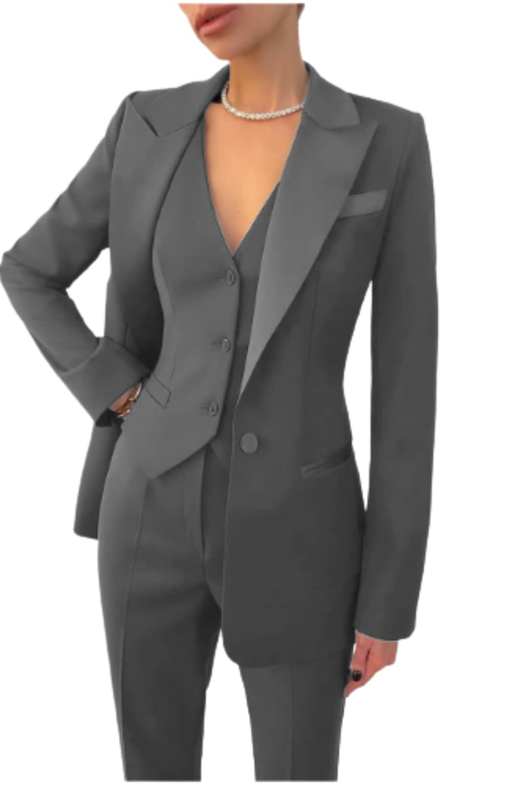 Women’s 3-Piece Suit with Blazer, Waistcoat and Trousers