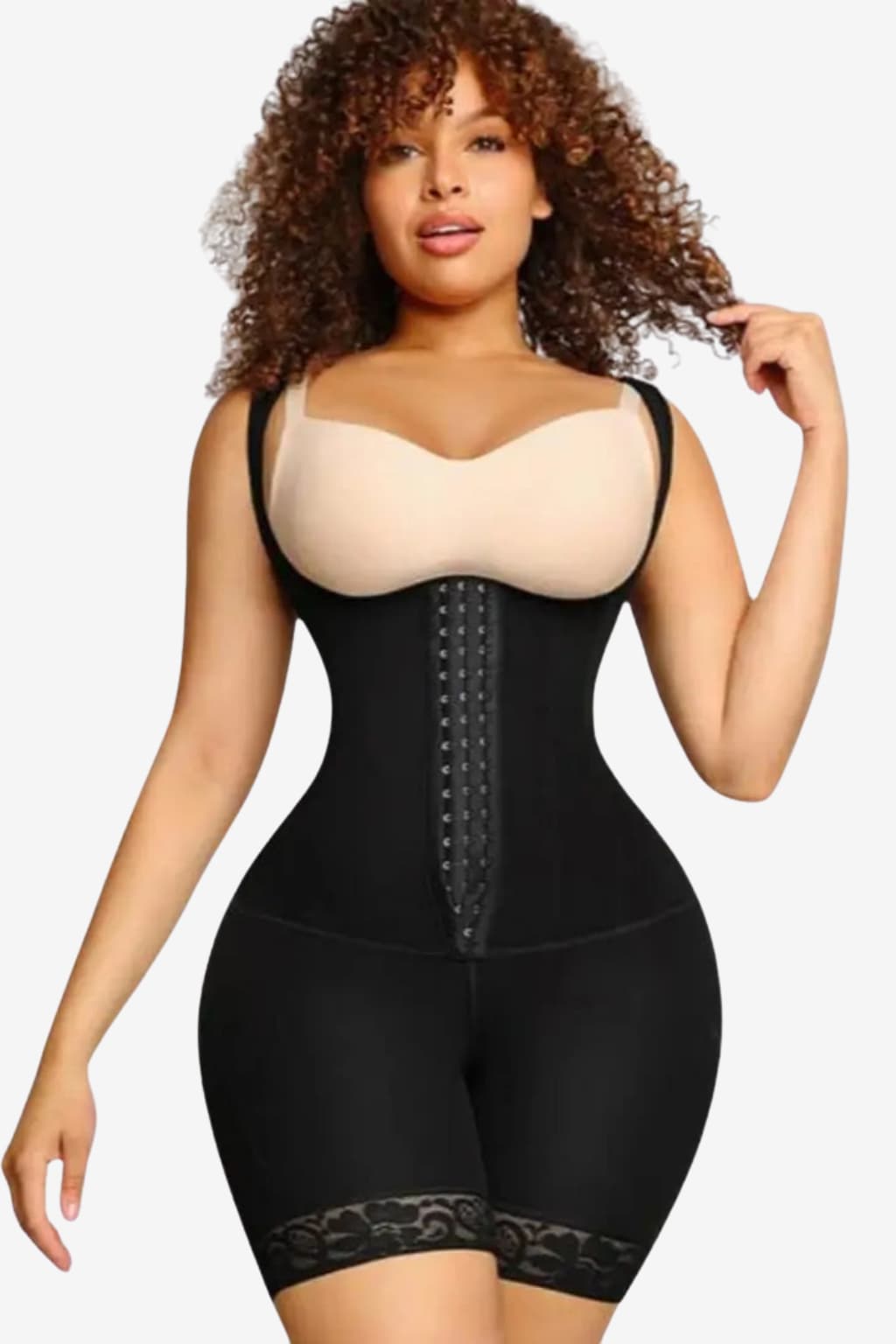 Women's Seamless Compression Bodysuit with Lace Trim