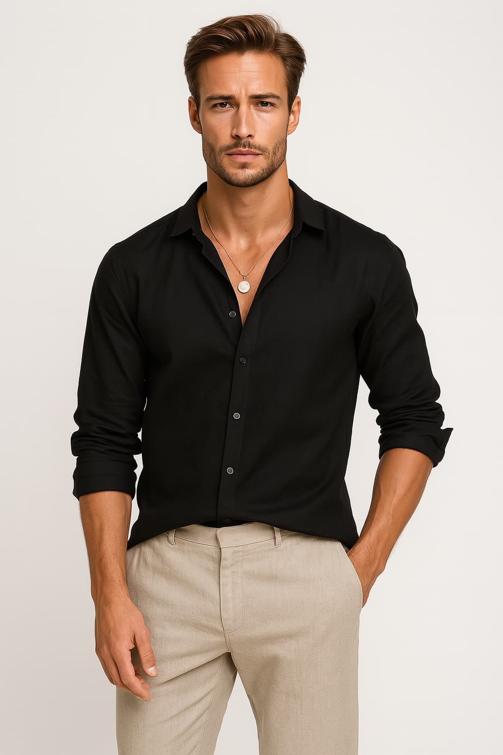 Men's Long Sleeve Classic Shirt Modern Fit All Seasons