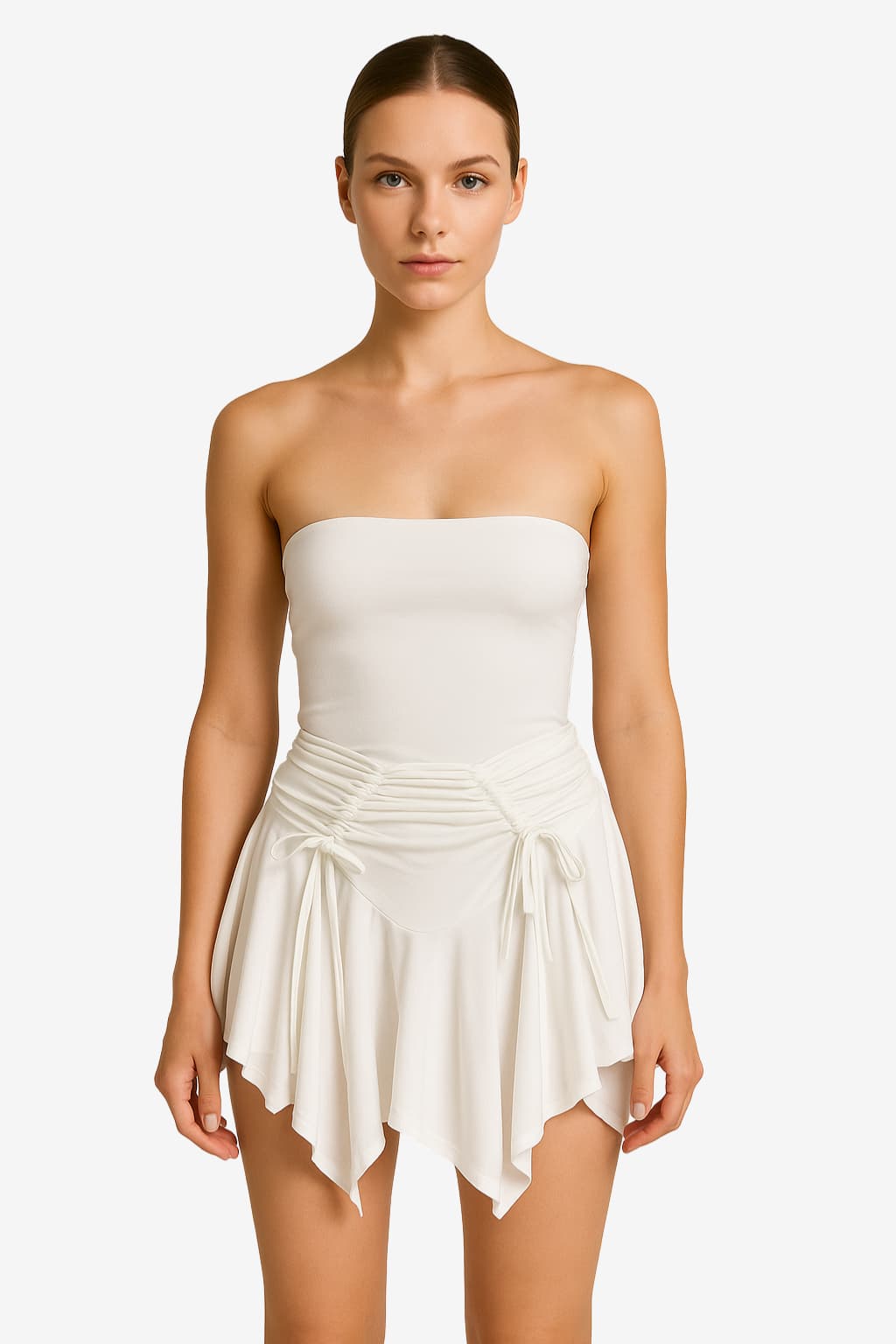 Women's Gothic Ruched Asymmetric Mini Skirt