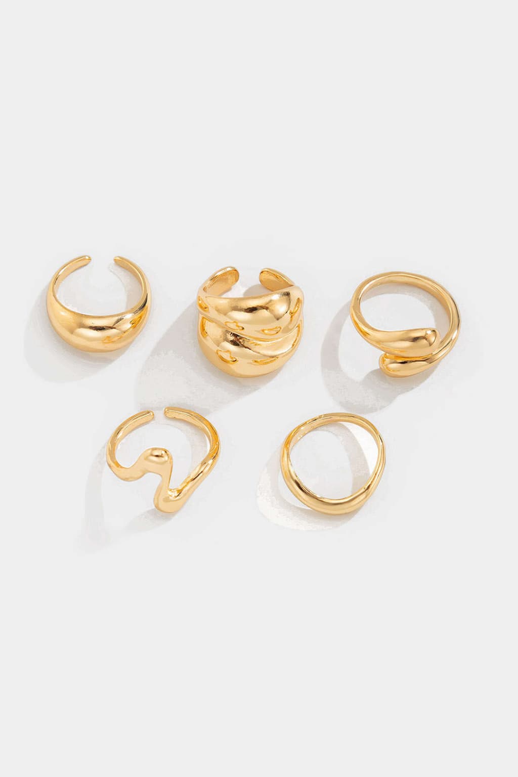 Women's Gold-Tone Geometric Alloy Ring Set