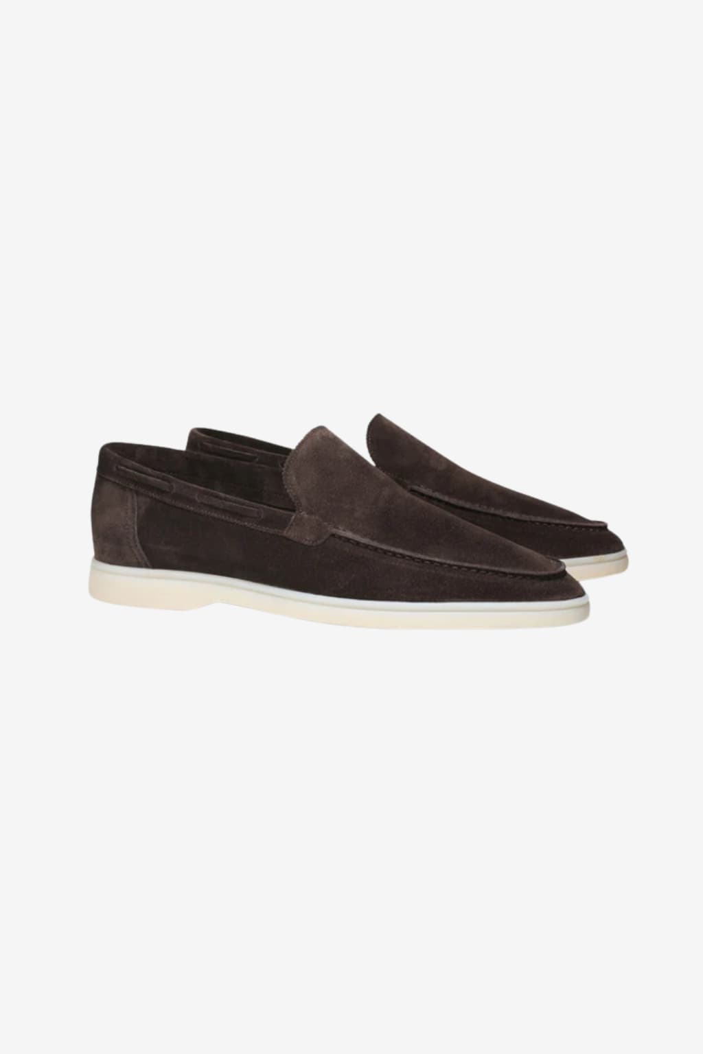 Men's Suede Slip-On Loafers - Moccasin Stitching, Soft Sole