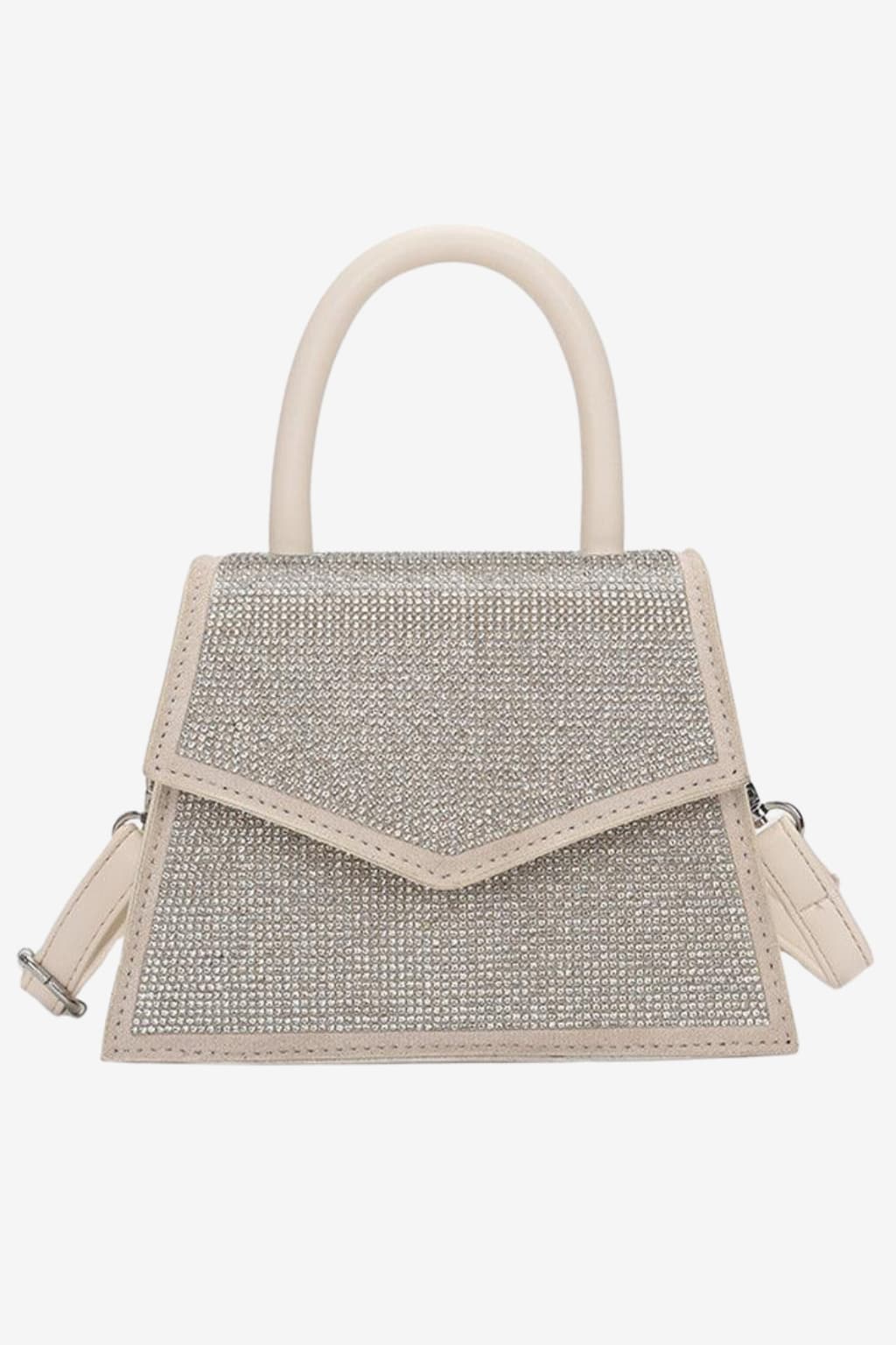 Women's Rhinestone Handbag, Small Structured Shoulder Bag