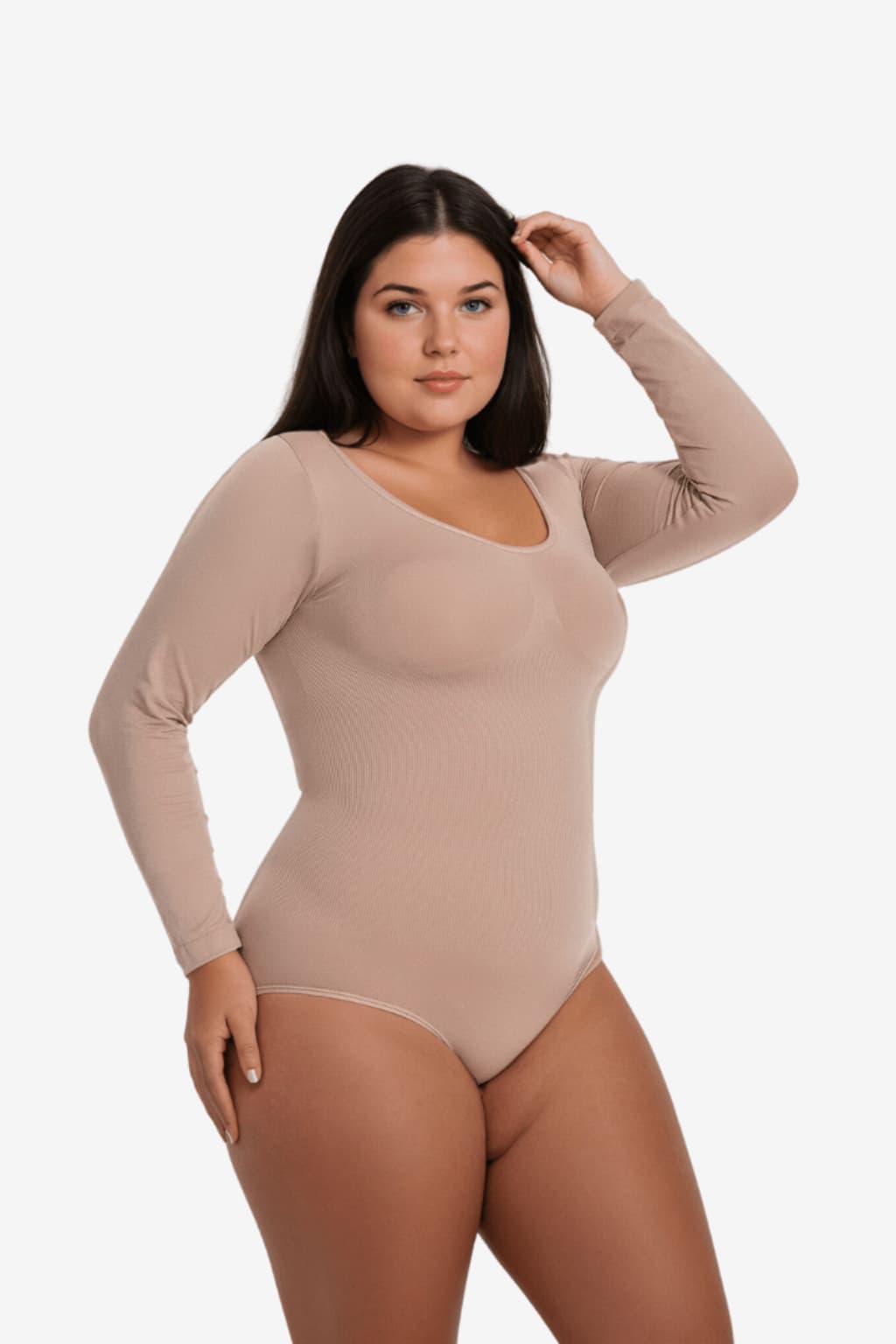 Women’s Long Sleeve Bodysuit Seamless Scoop Neck Fit