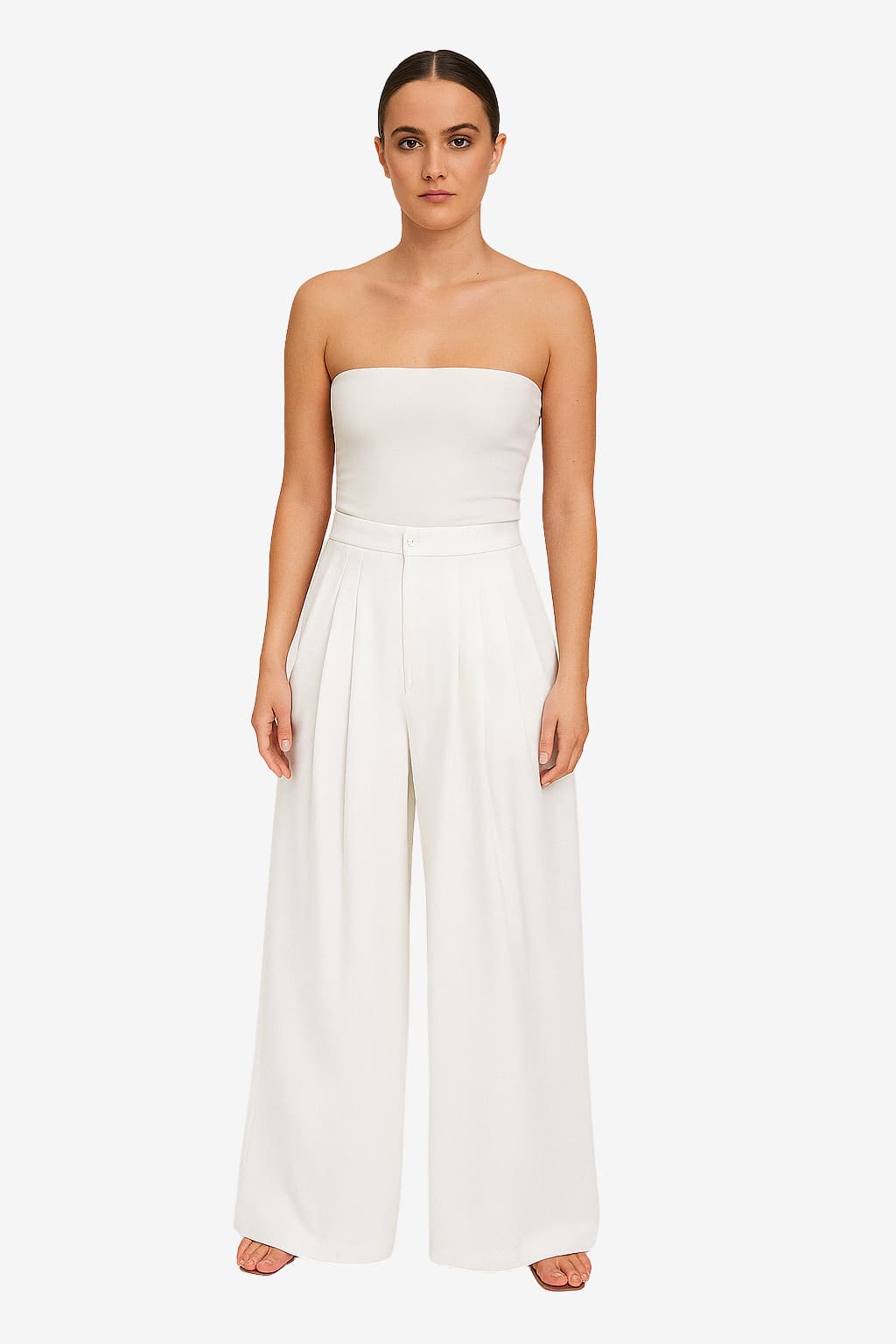 Women's Linen Wide Leg High Waist Trousers