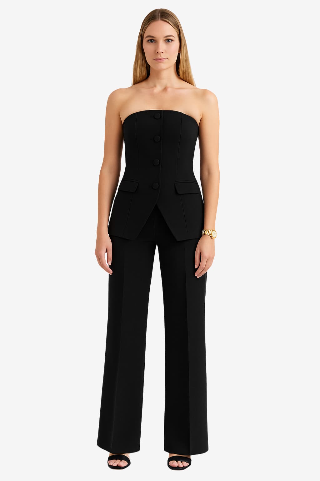 Women’s Off-Shoulder Top and Wide-Leg Trousers Set