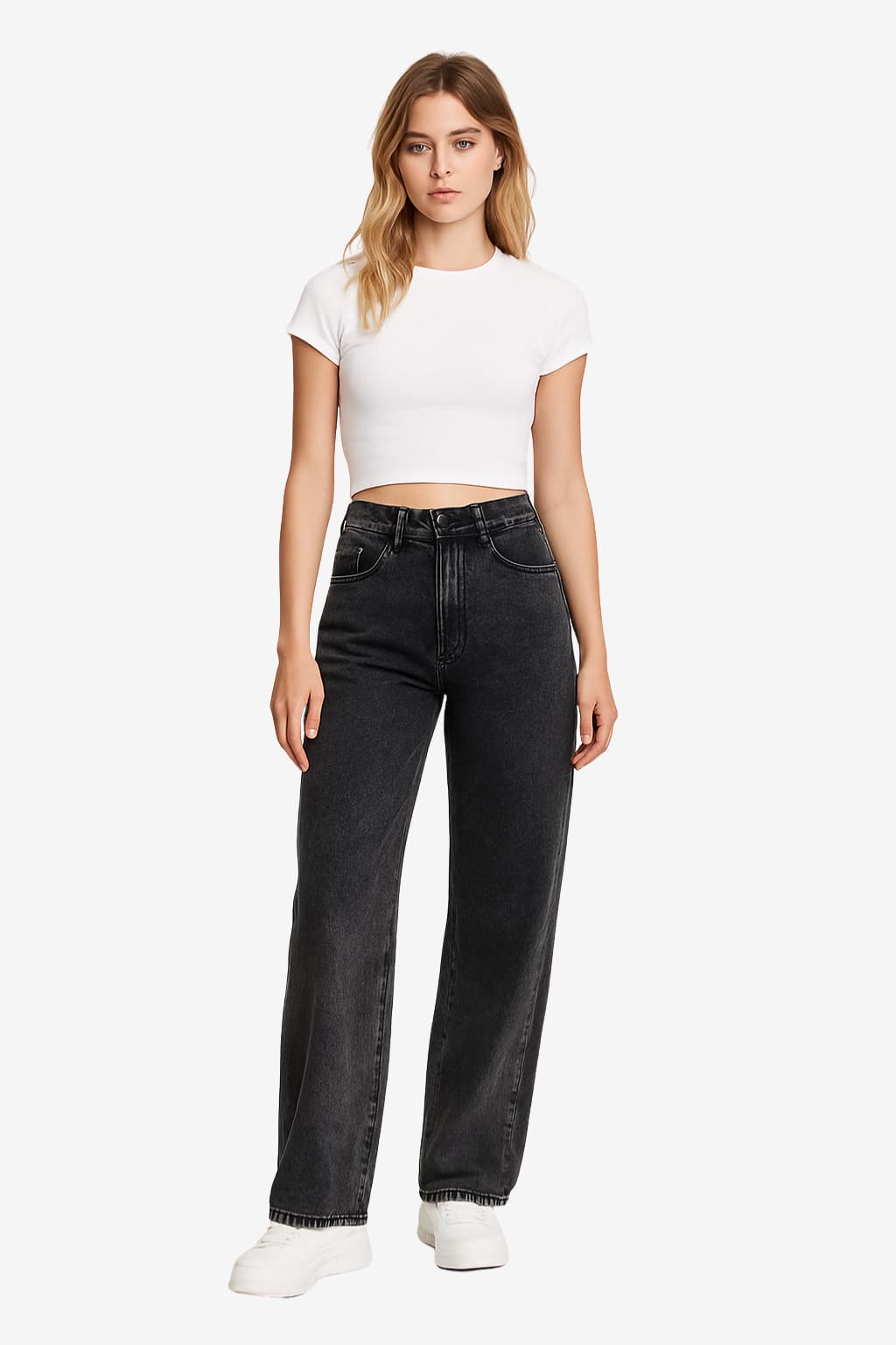 Women’s Straight-Leg Jeans Loose Fit High Waist Denim