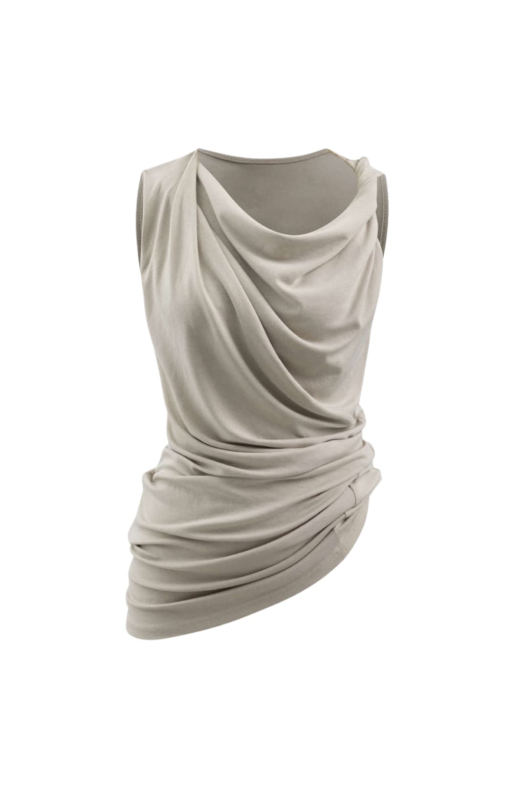 Women’s Cowl Neck Sleeveless Ruched Draped Top
