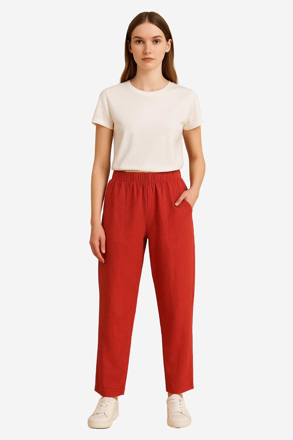 Women's Linen Cotton Wide-Leg Trousers – Relaxed Fit