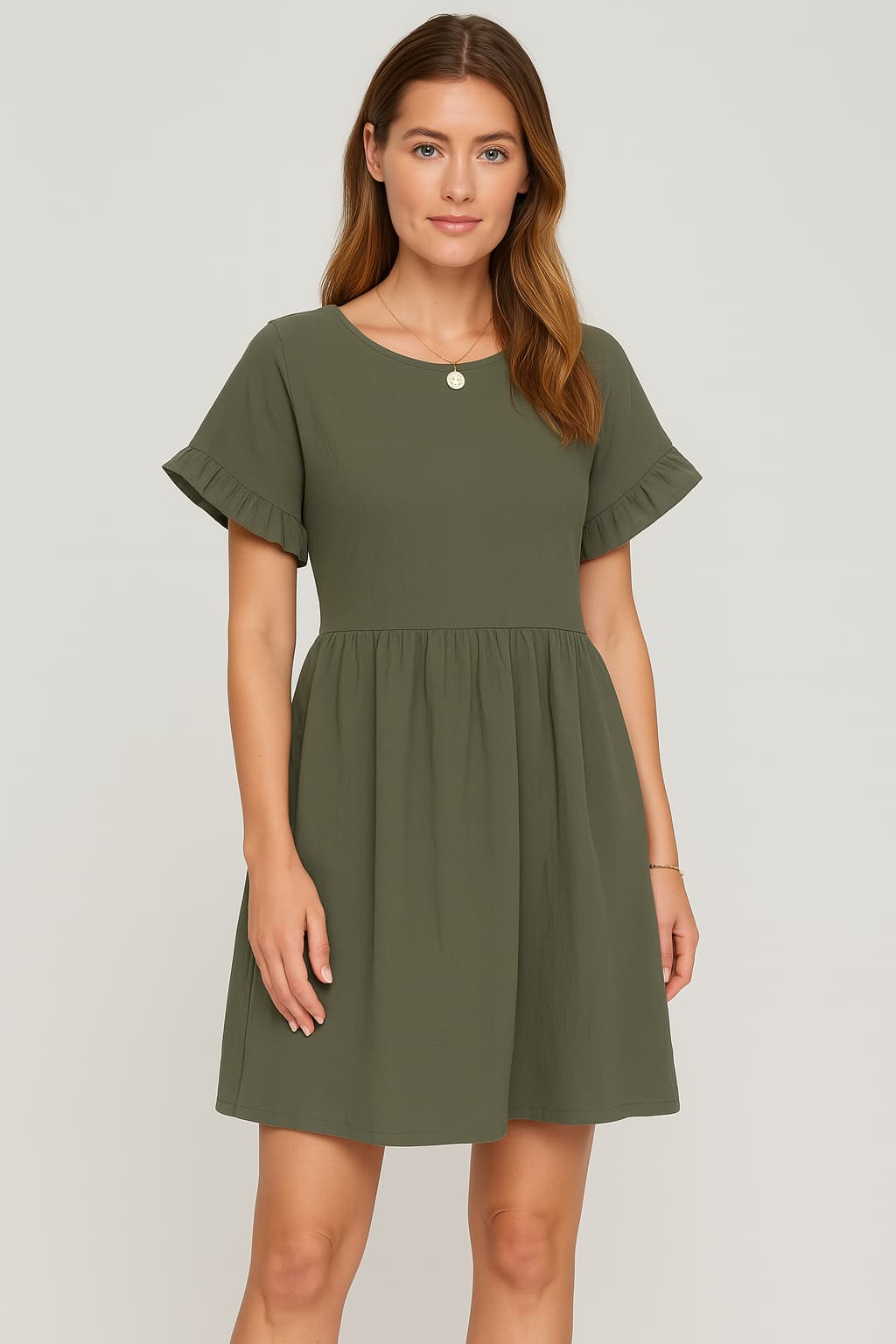 Women's Mini A-Line Dress Short Sleeve Lightweight Linen