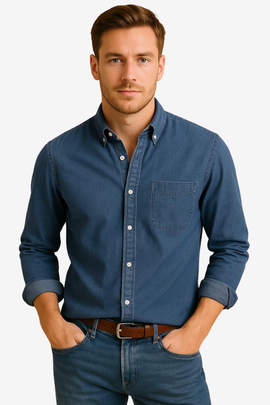 Men’s Classic Fit Long Sleeve Button Down Shirt
