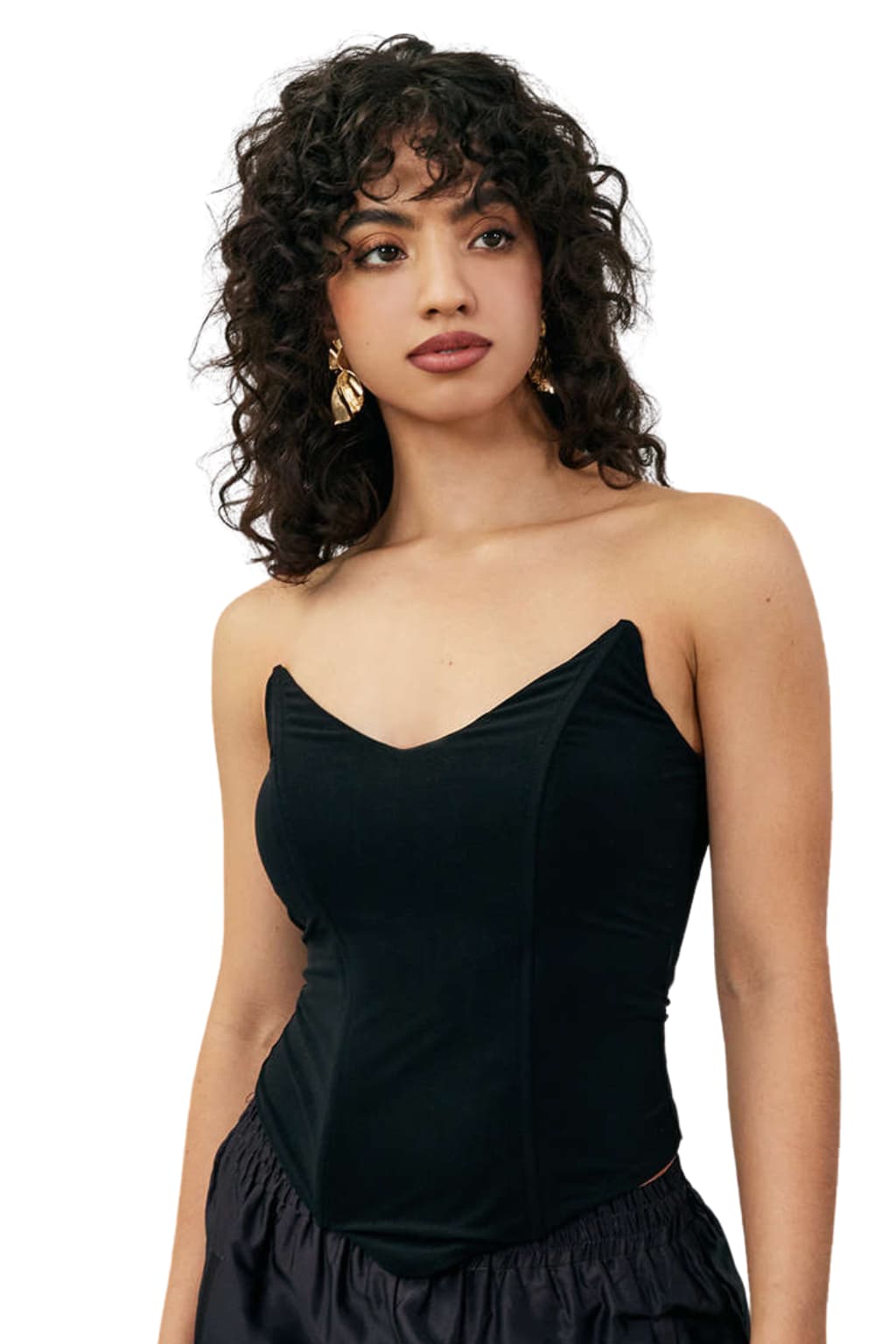 Women’s Black V-Neck Camisole Top with Thin Straps