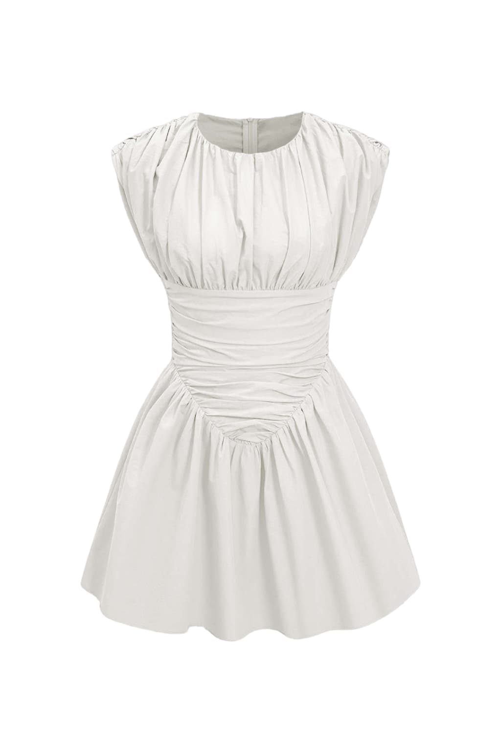 Women’s Ruched Mini Dress Cap Sleeve Fitted Style