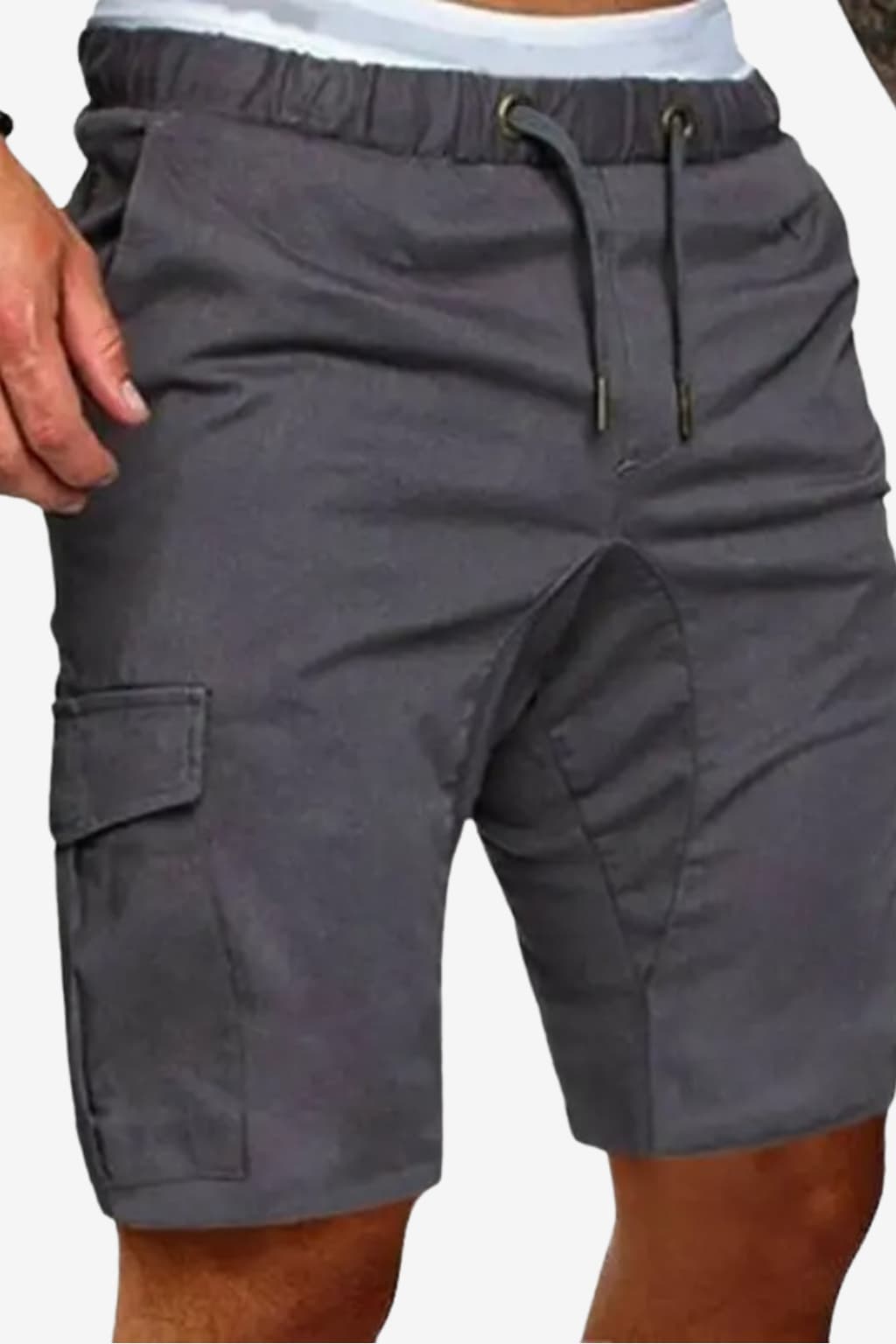 Men’s Cargo Shorts with Pockets Elastic Waist Knee Length